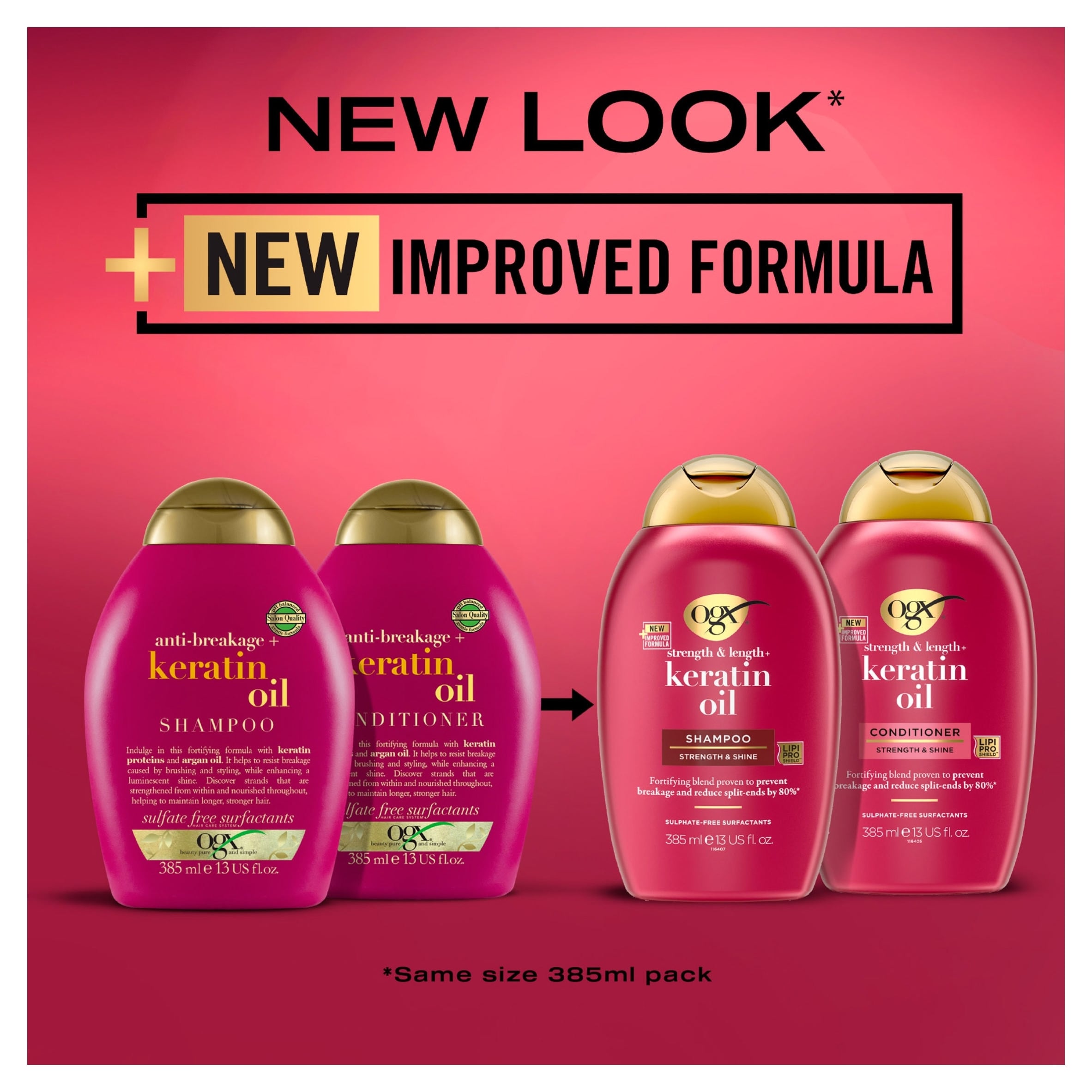 OGX Anti-Breakage Keratin Shampoo for Dry Hair 385ml thumbnail 4