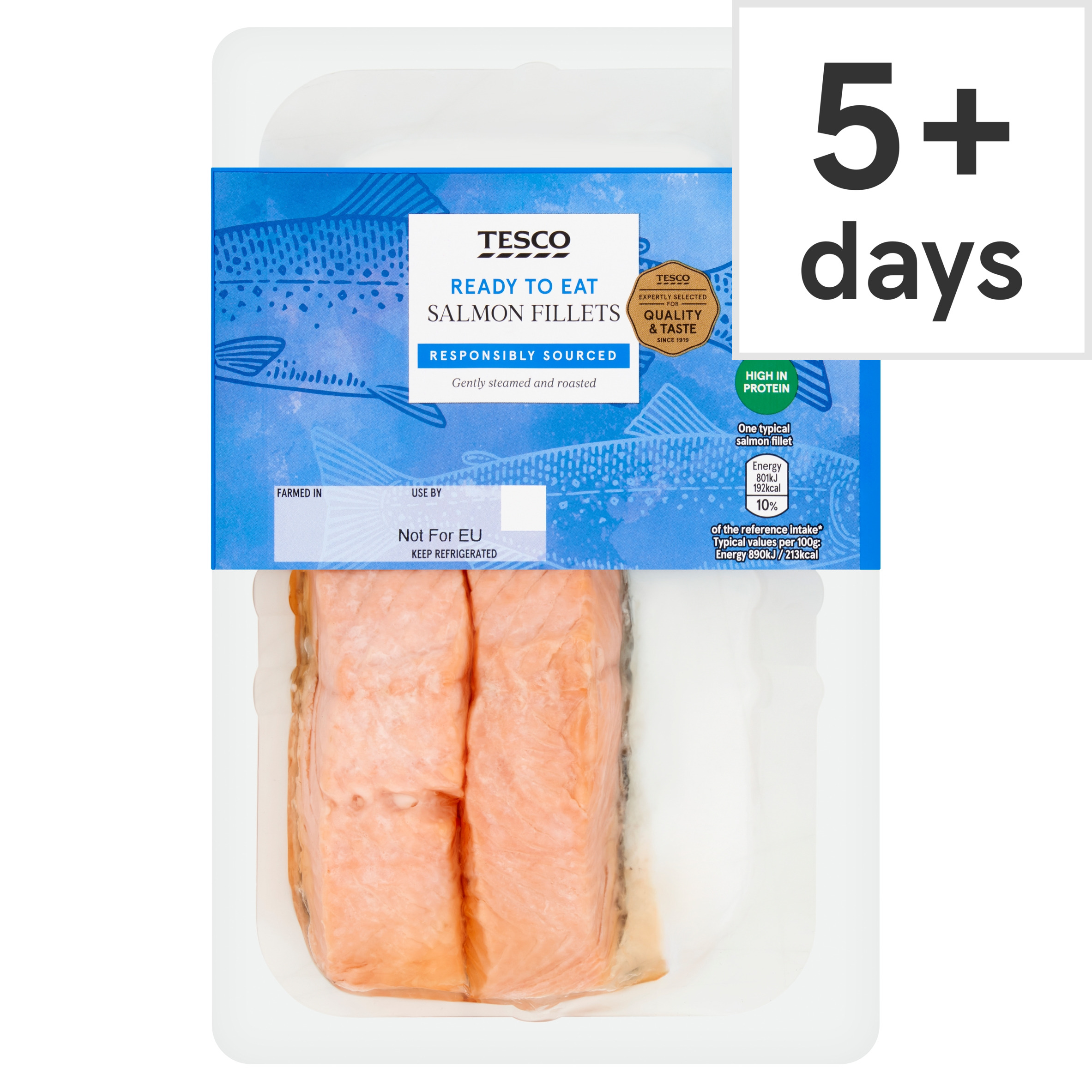 Tesco Steamed Salmon Fillets 180G