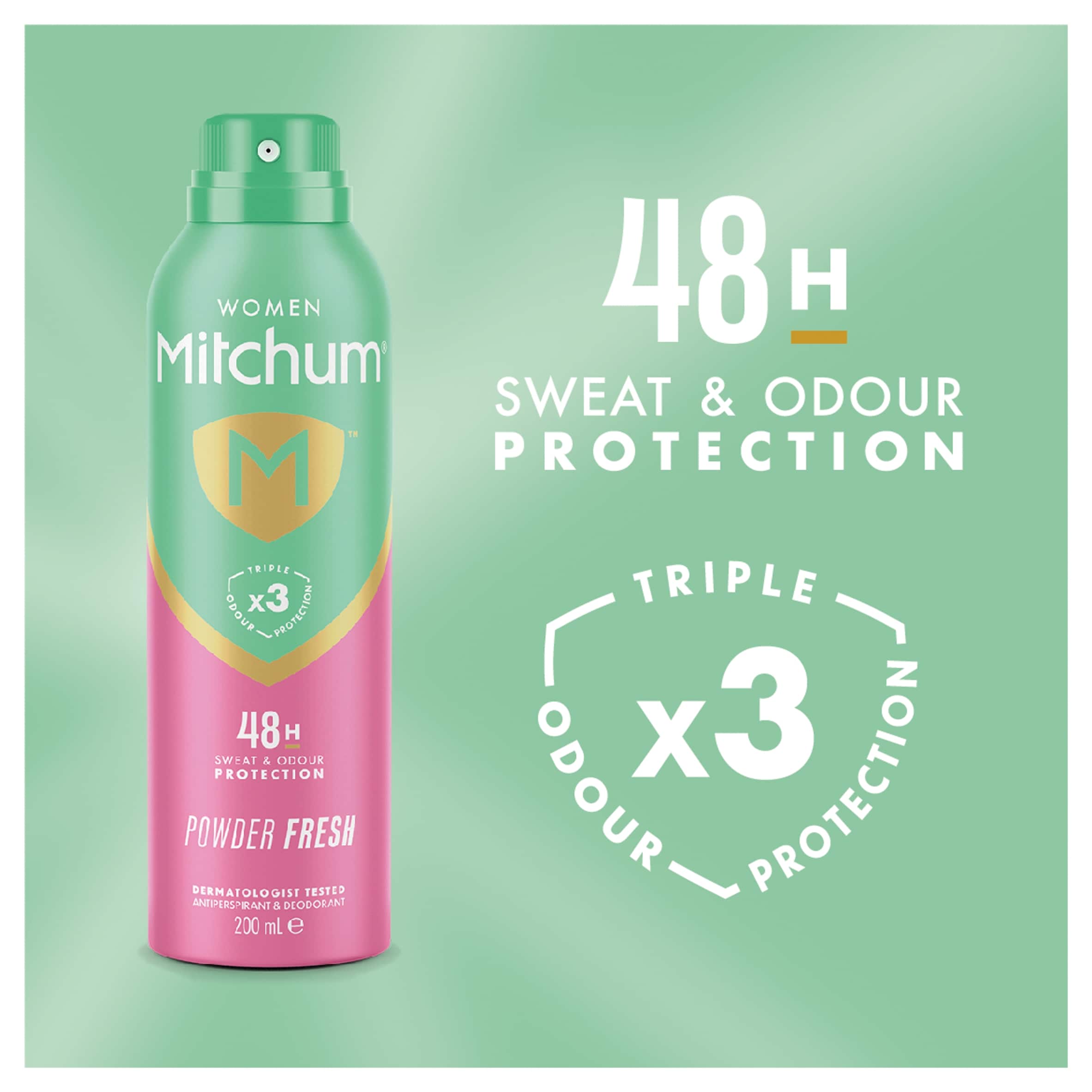 Mitchum Powder Fresh Antiperspirant Deodorant 200Ml thumbnail 2