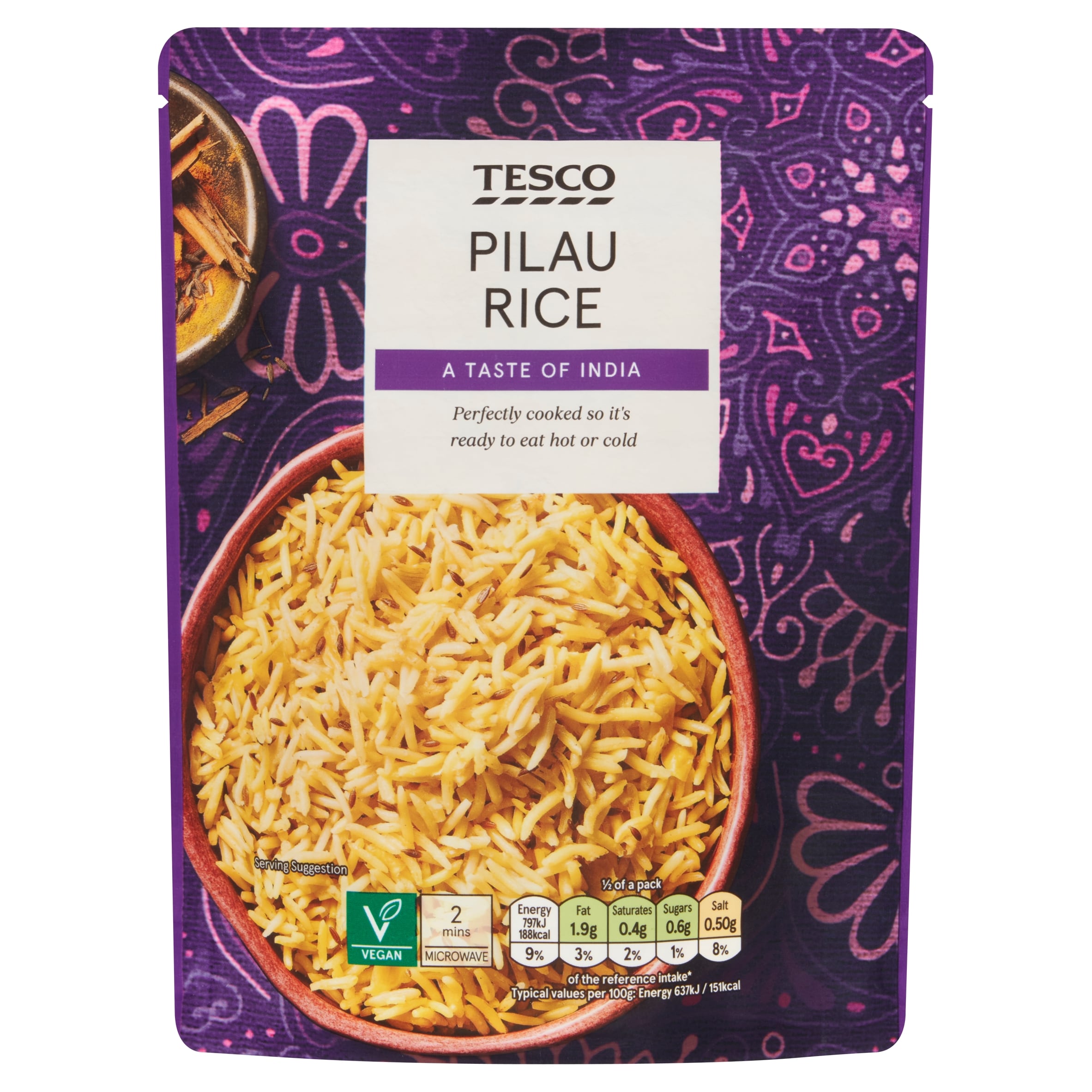 Tesco Microwave Pilau Rice 250G