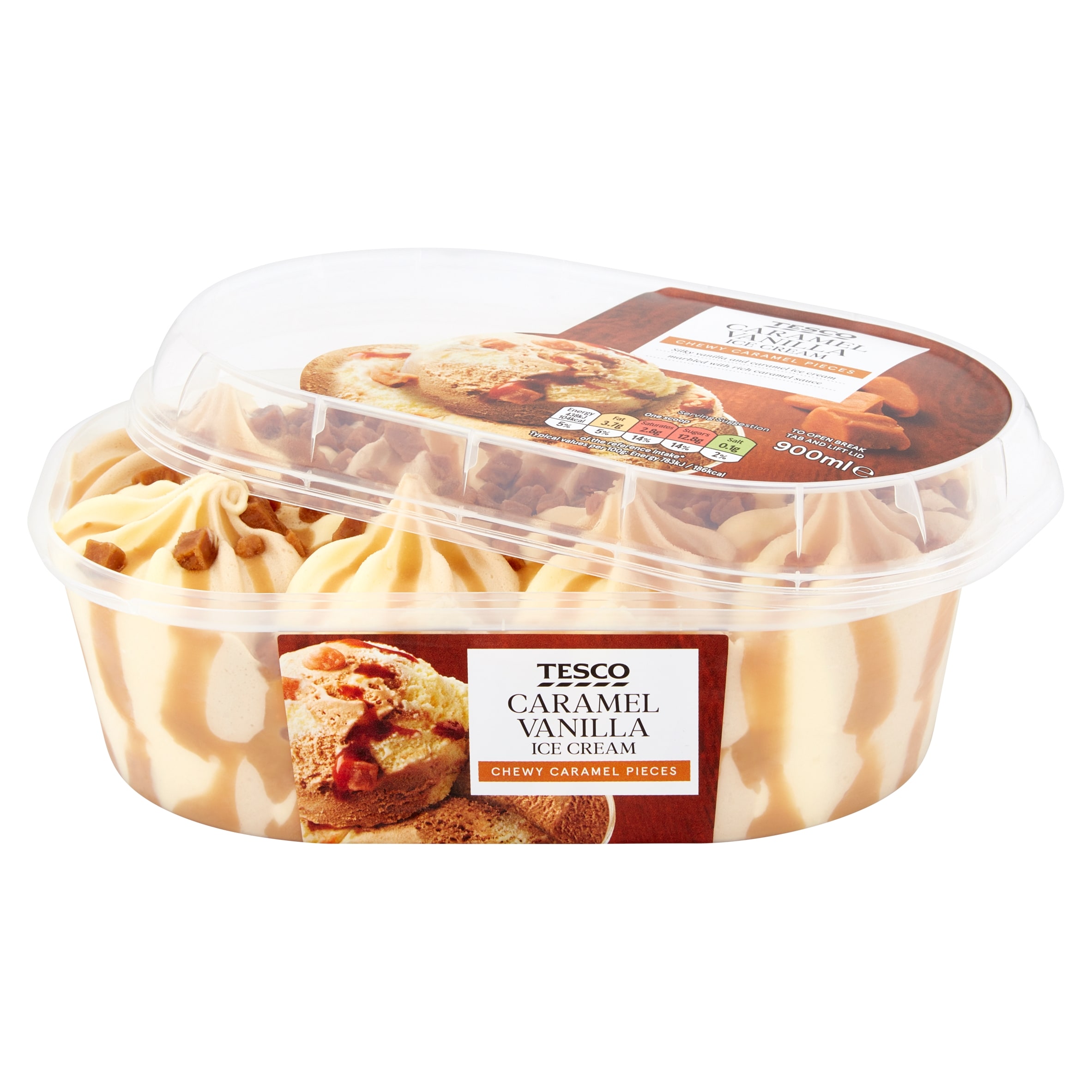 Tesco Caramel Vanilla Ice Cream 900Ml thumbnail 2