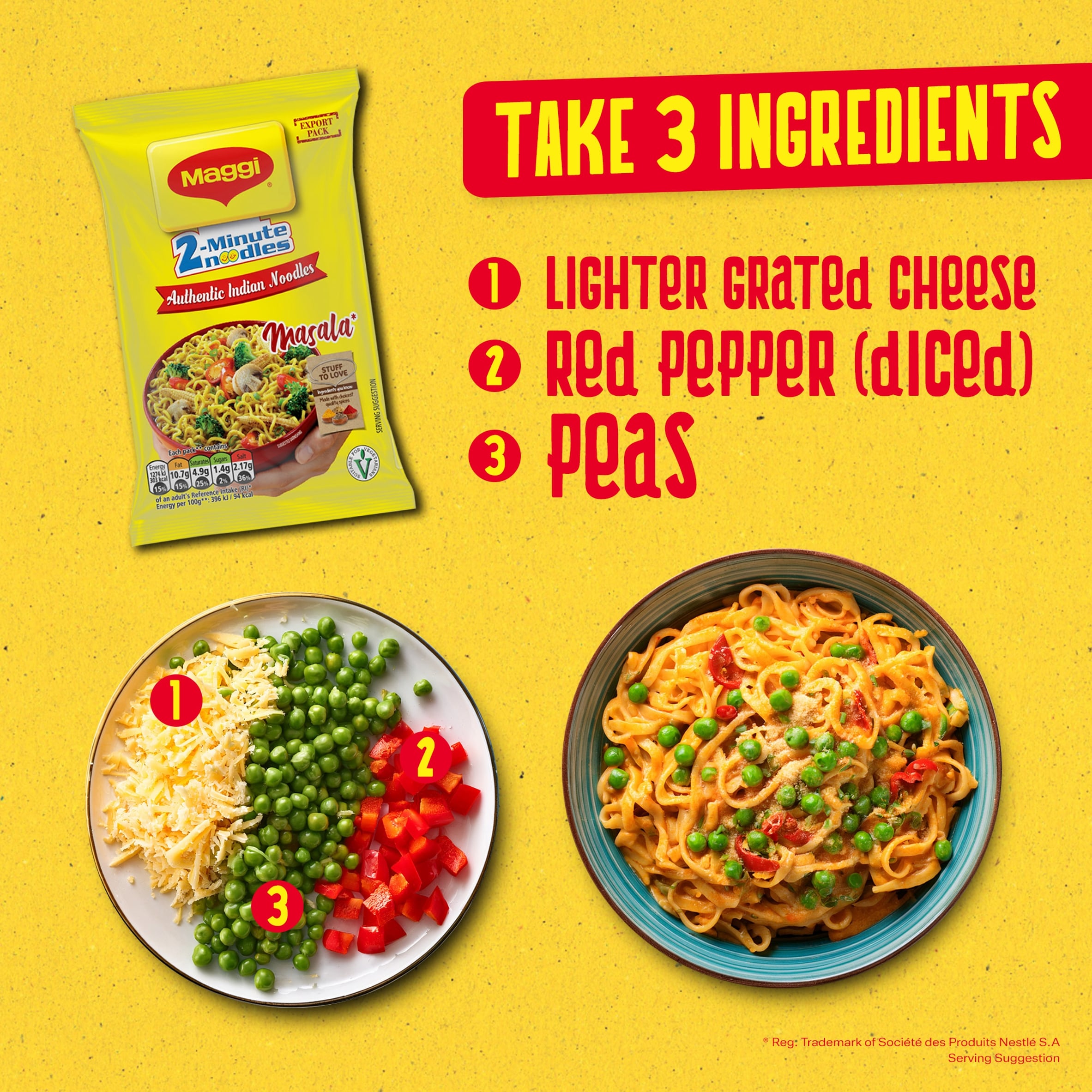 Maggi 2 Minute Masala Flavour Instant Noodles 70g thumbnail 4