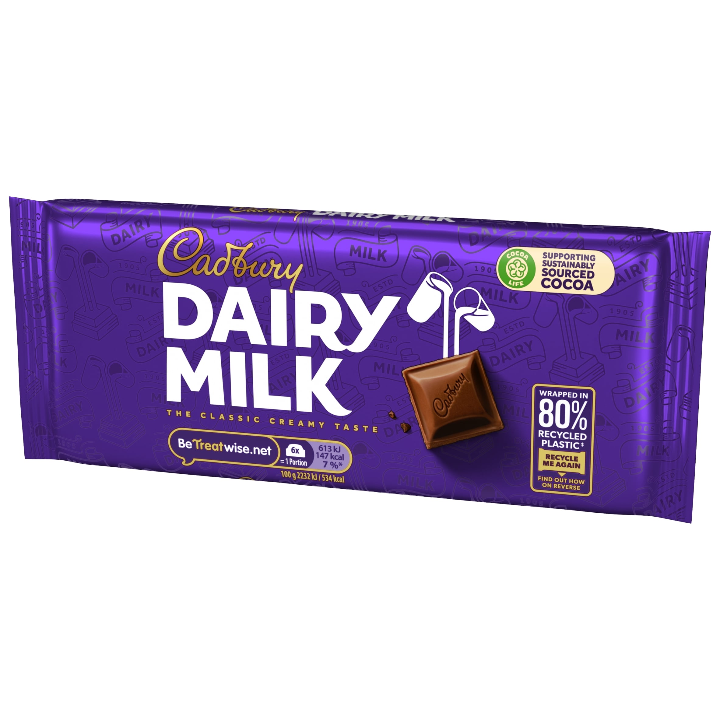 Cadbury Dairy Milk Chocolate Bar 110g thumbnail 2