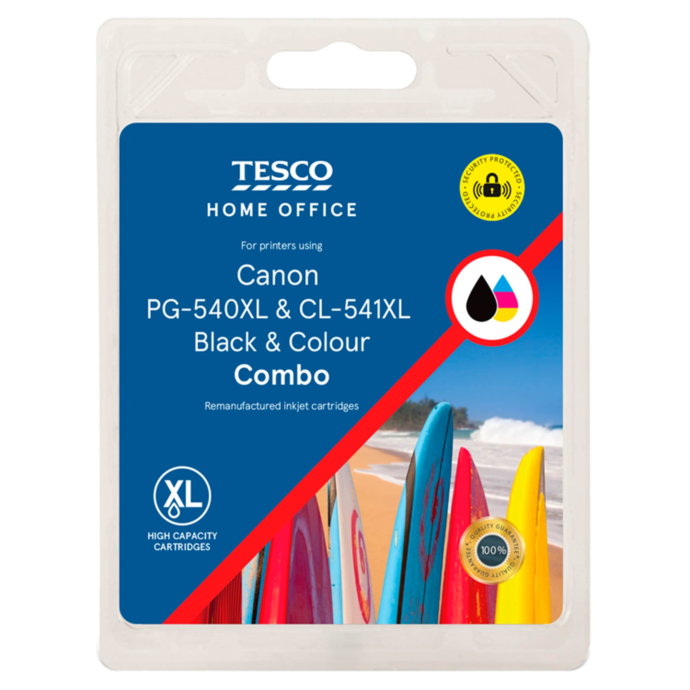 Tesco Canon PG-540XL & CL-541XL Remanufactured Black & Colour Combo Printer Ink Cartridges