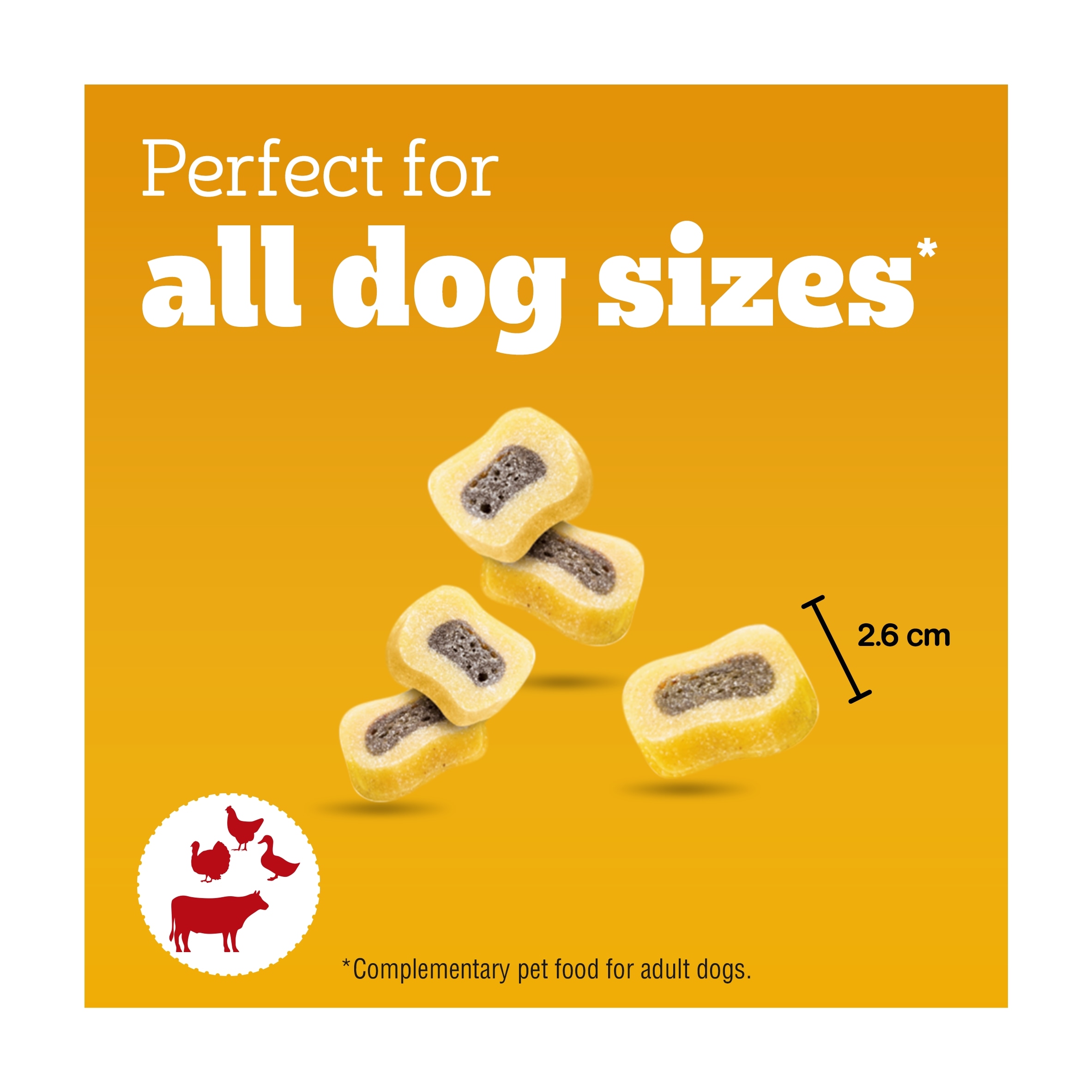 Pedigree Tasty Minis Adult Dog Treat Slices Beef & Poultry 155g thumbnail 3