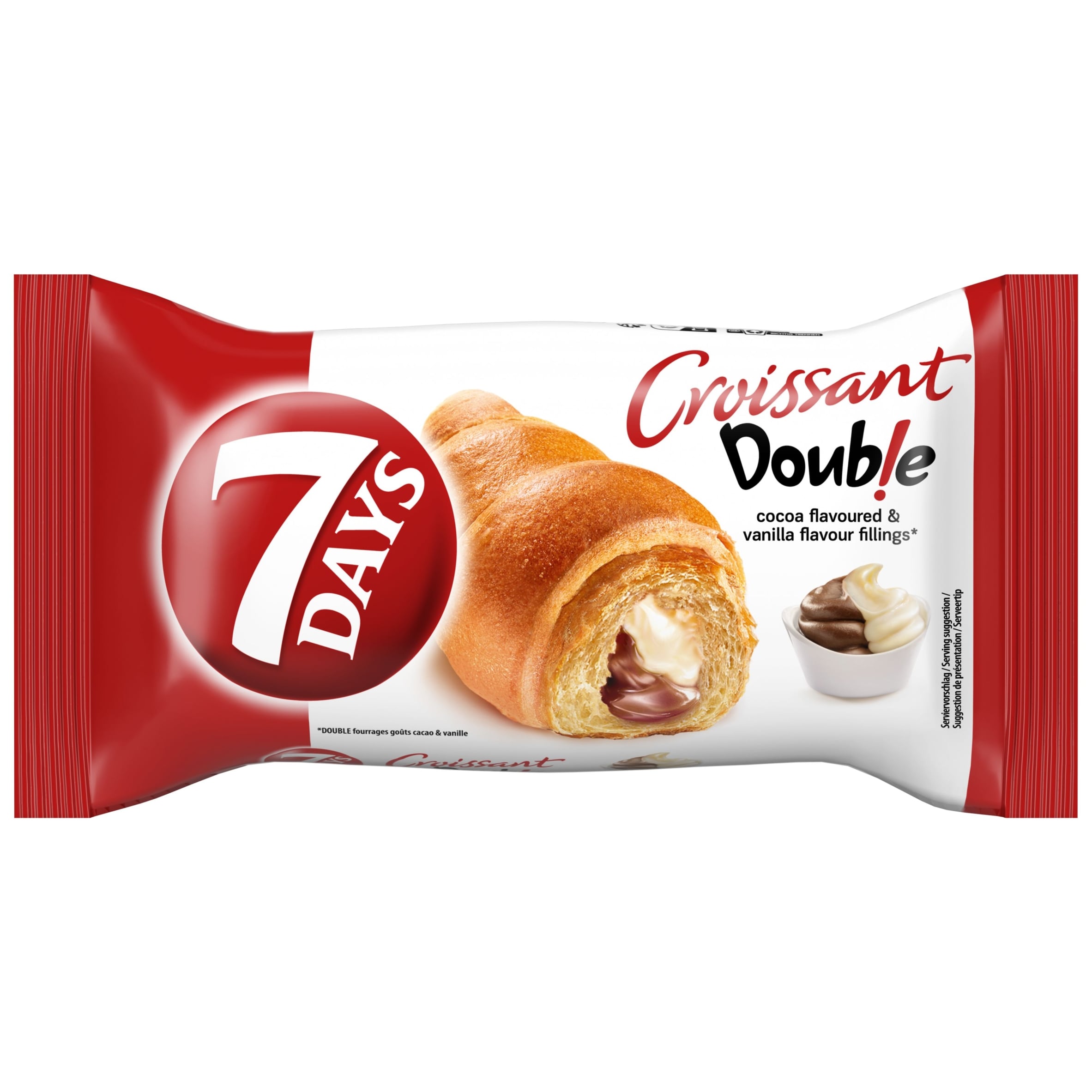 7 Days Double Croissant - Cocoa & Vanilla Flavour Fillings 60g