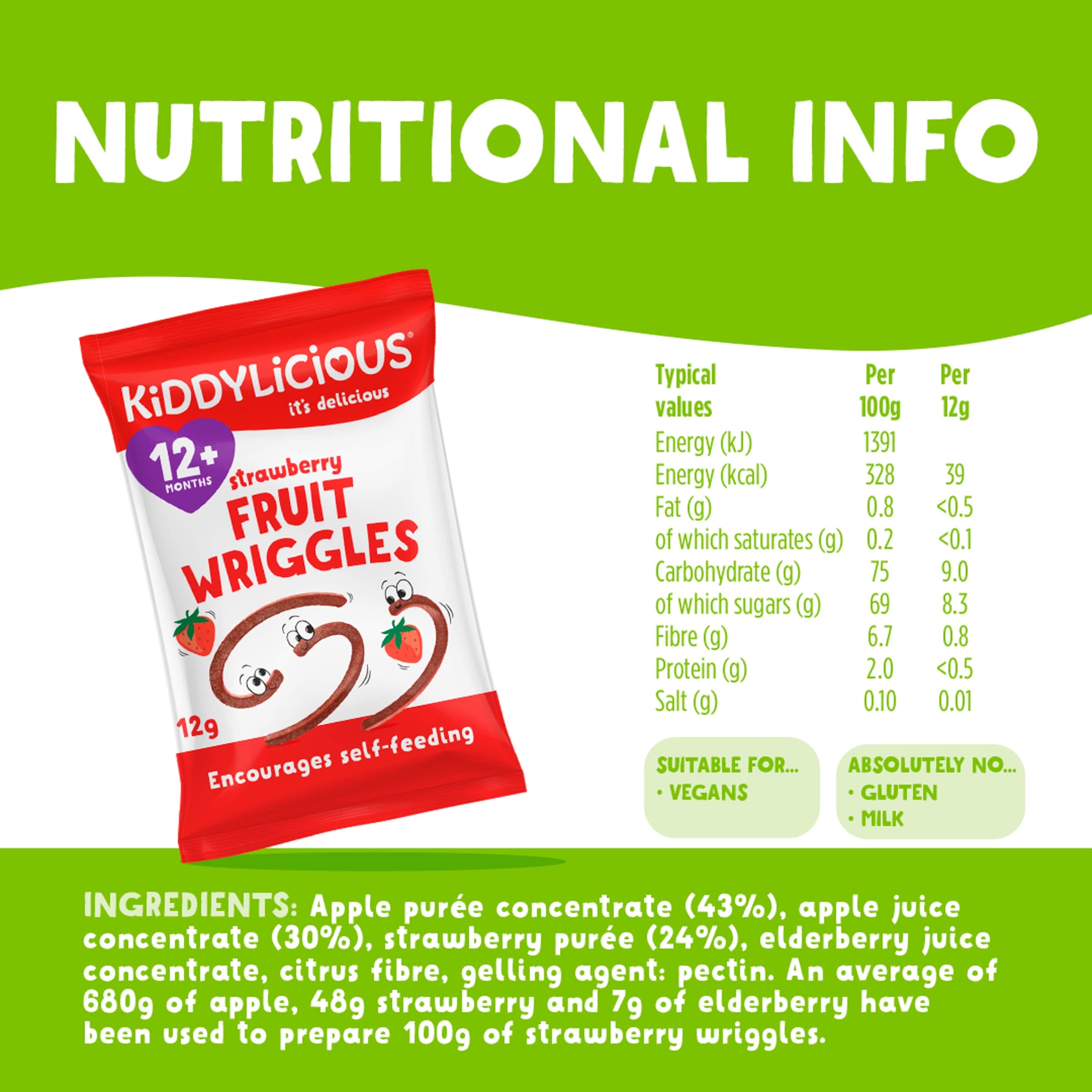 Kiddylicious Multi Wriggles Strawberry 48G thumbnail 3