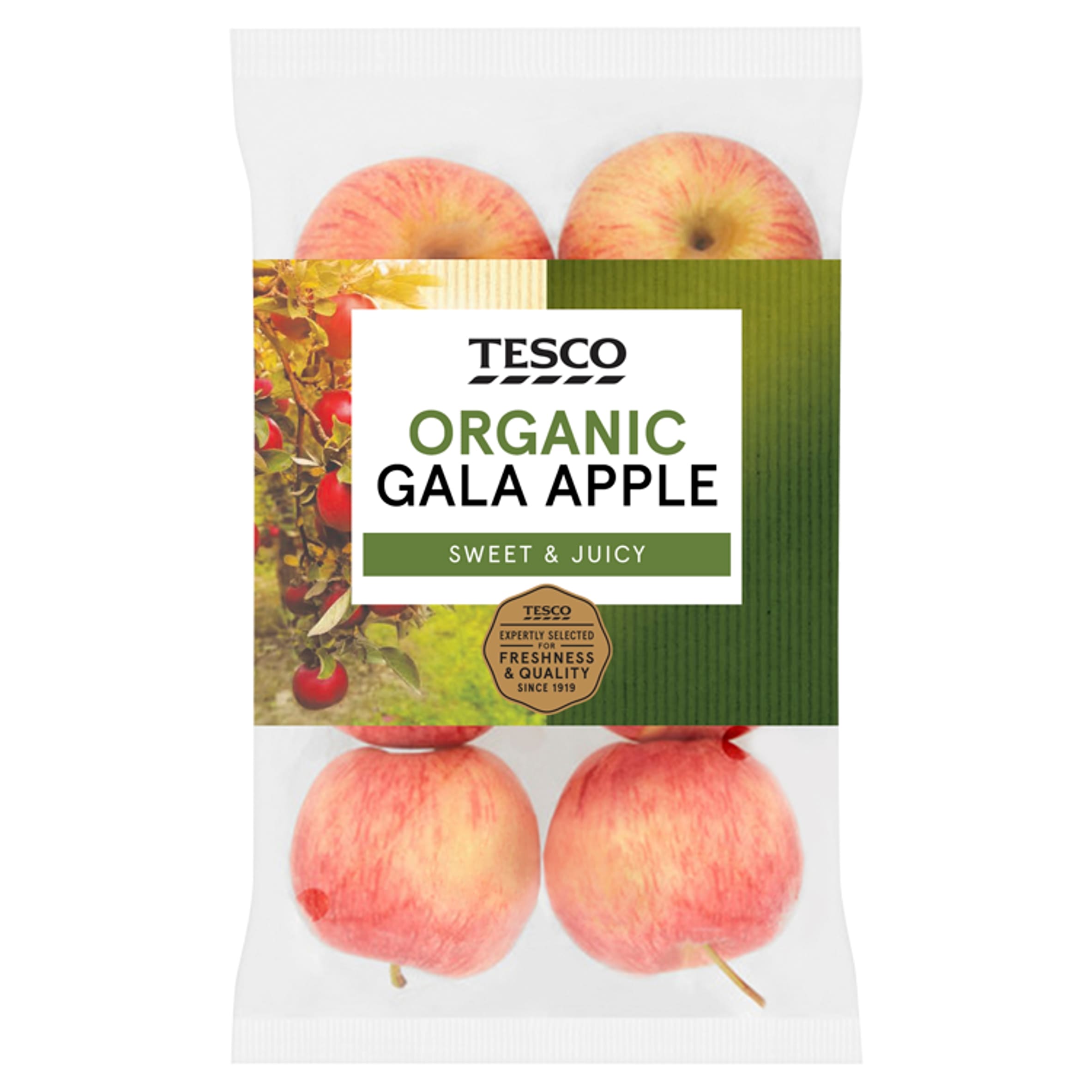 Tesco Organic Gala Apples 630G