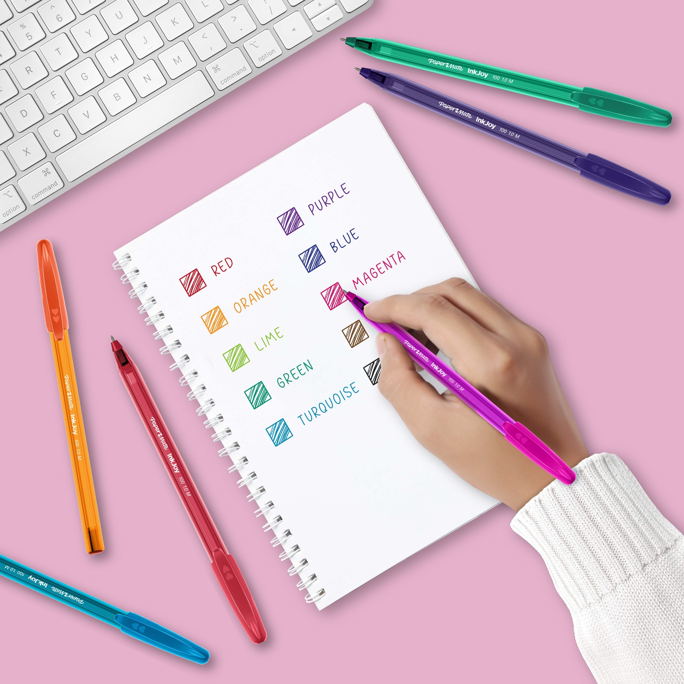 Paper Mate InkJoy 100 Ballpoint Pens, Fun Colours, 8 Count thumbnail 3