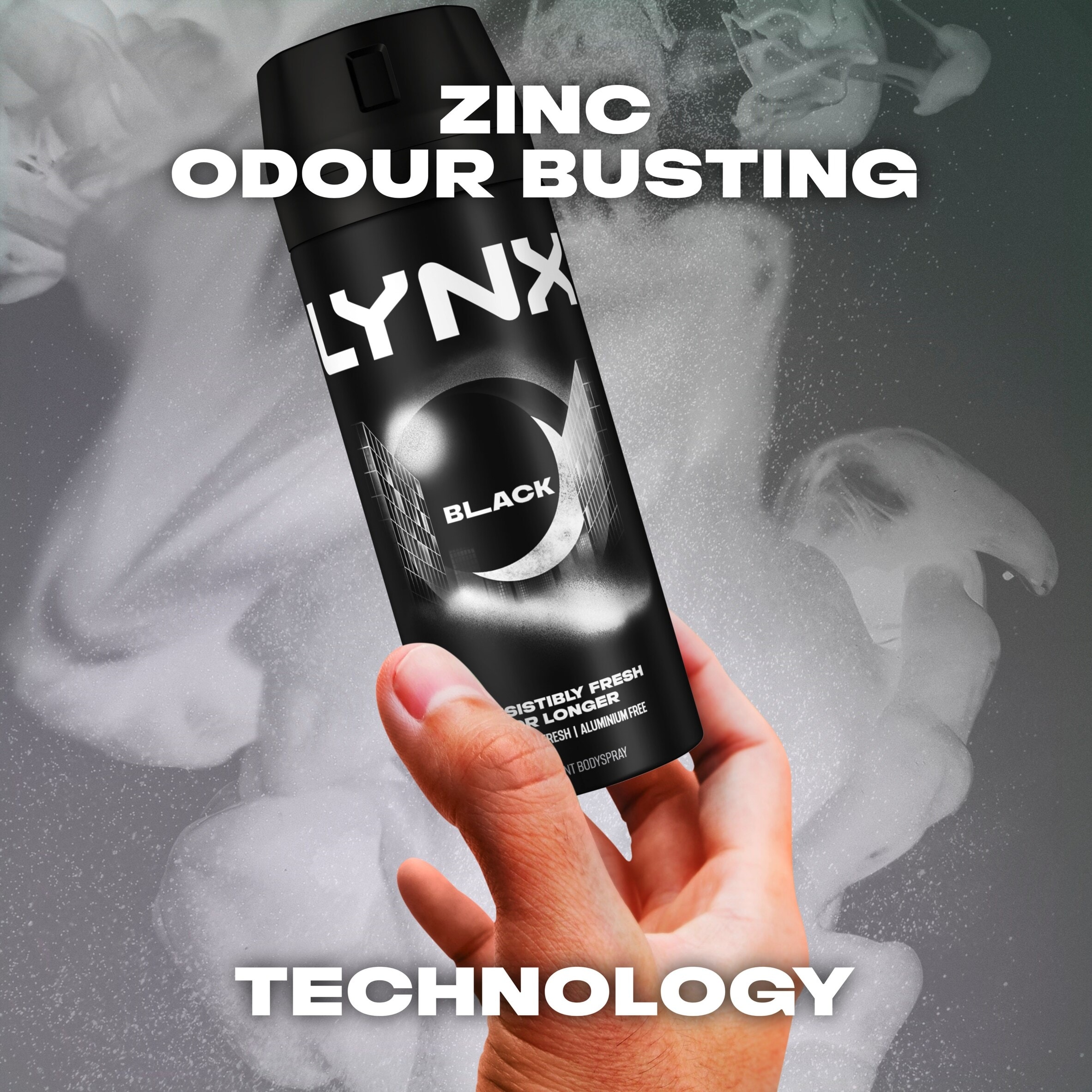 Lynx Black 48h Deodorant Bodyspray for Men 150ml thumbnail 3