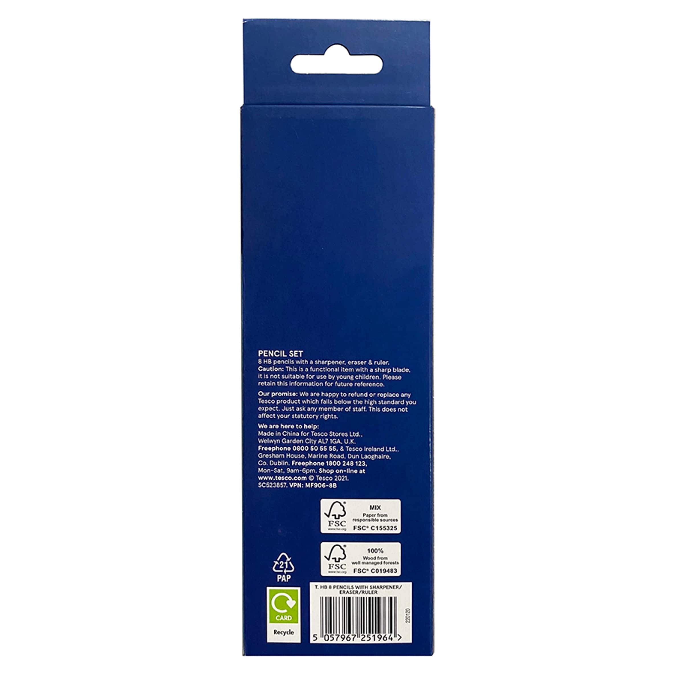 Tesco Hb 8 Pencils With Sharpener/ Eraser/Ruler thumbnail 2