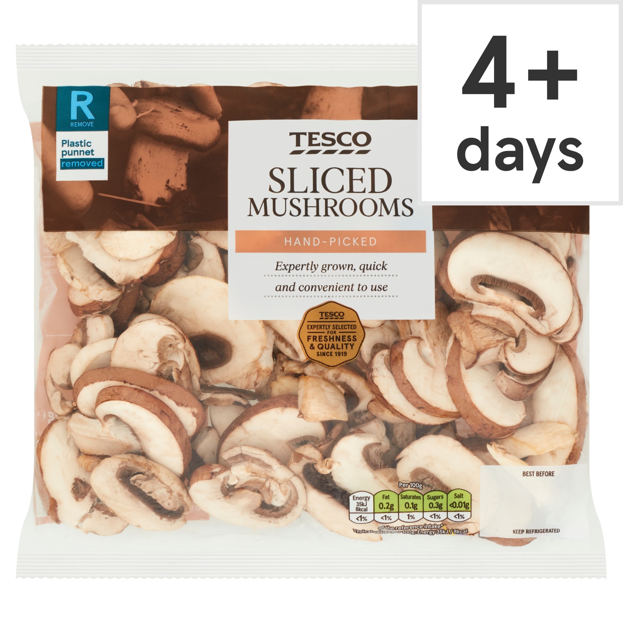 Tesco Sliced Mushrooms 250G