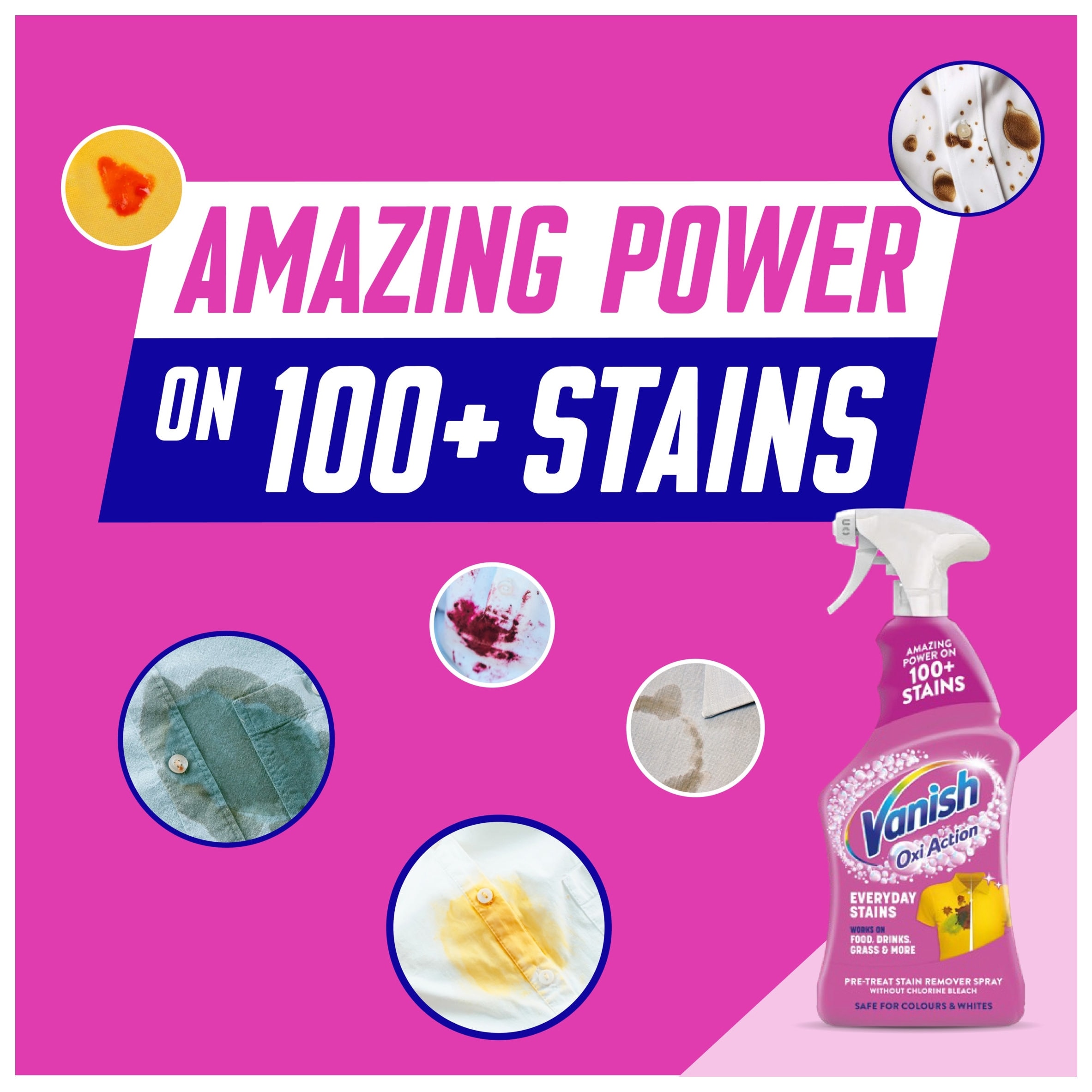 Vanish Oxi Action Stain Remover Pre-wash Spray 500ml thumbnail 3