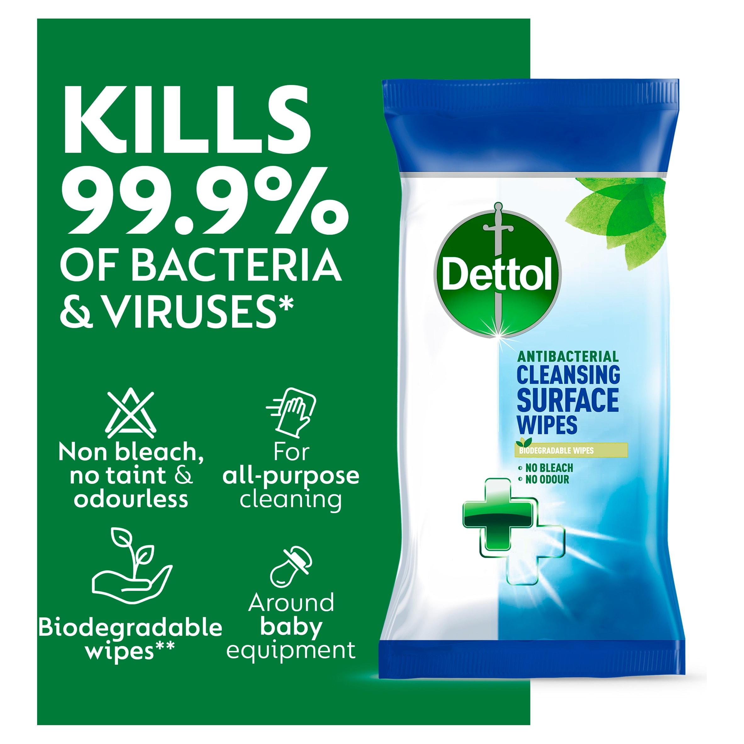 Dettol Antibacterial Multi Surface Cleaning Wipes 126 Pack thumbnail 3