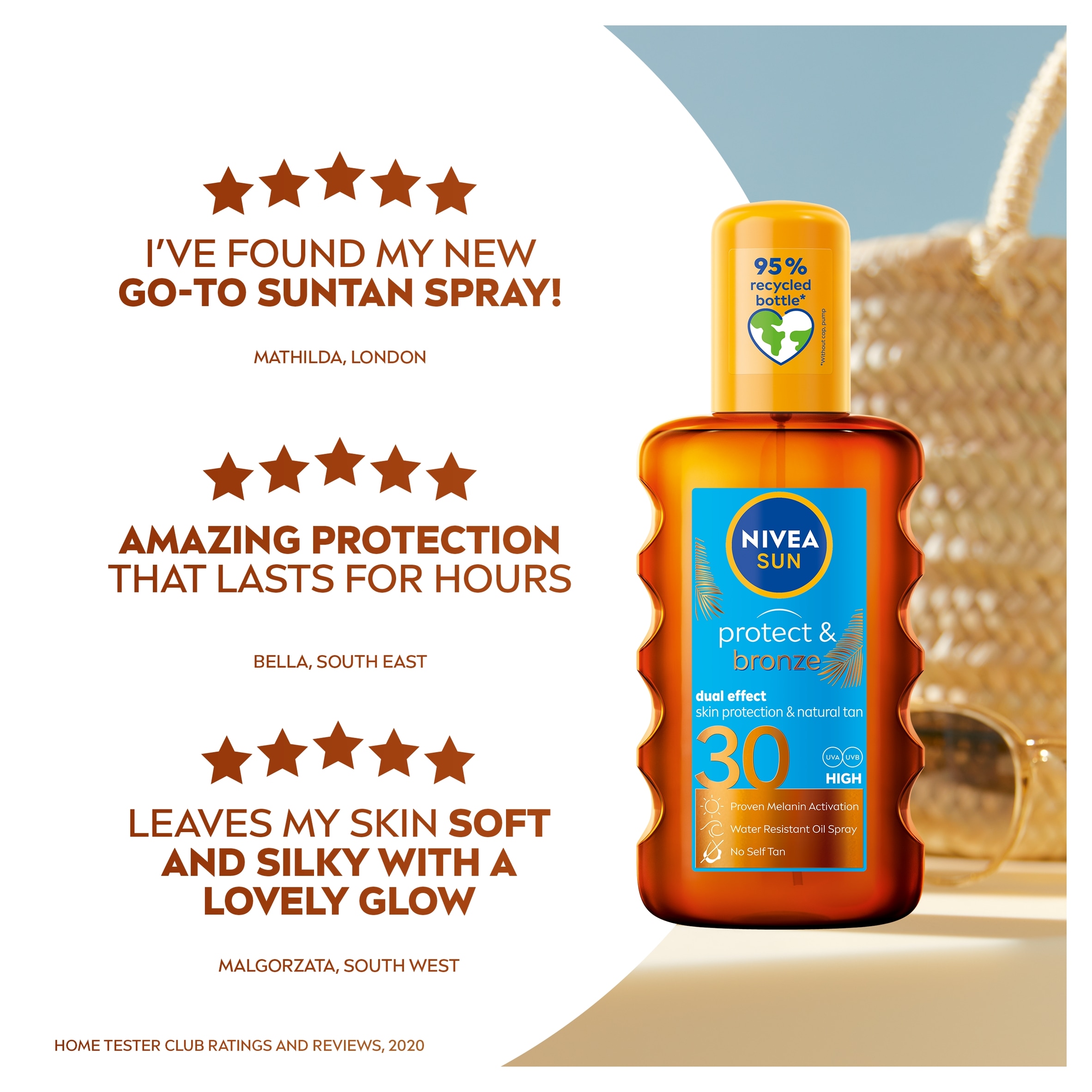 NIVEA SUN Protect & Bronze Tan Activating Sun Oil Spray SPF30 200ml thumbnail 3
