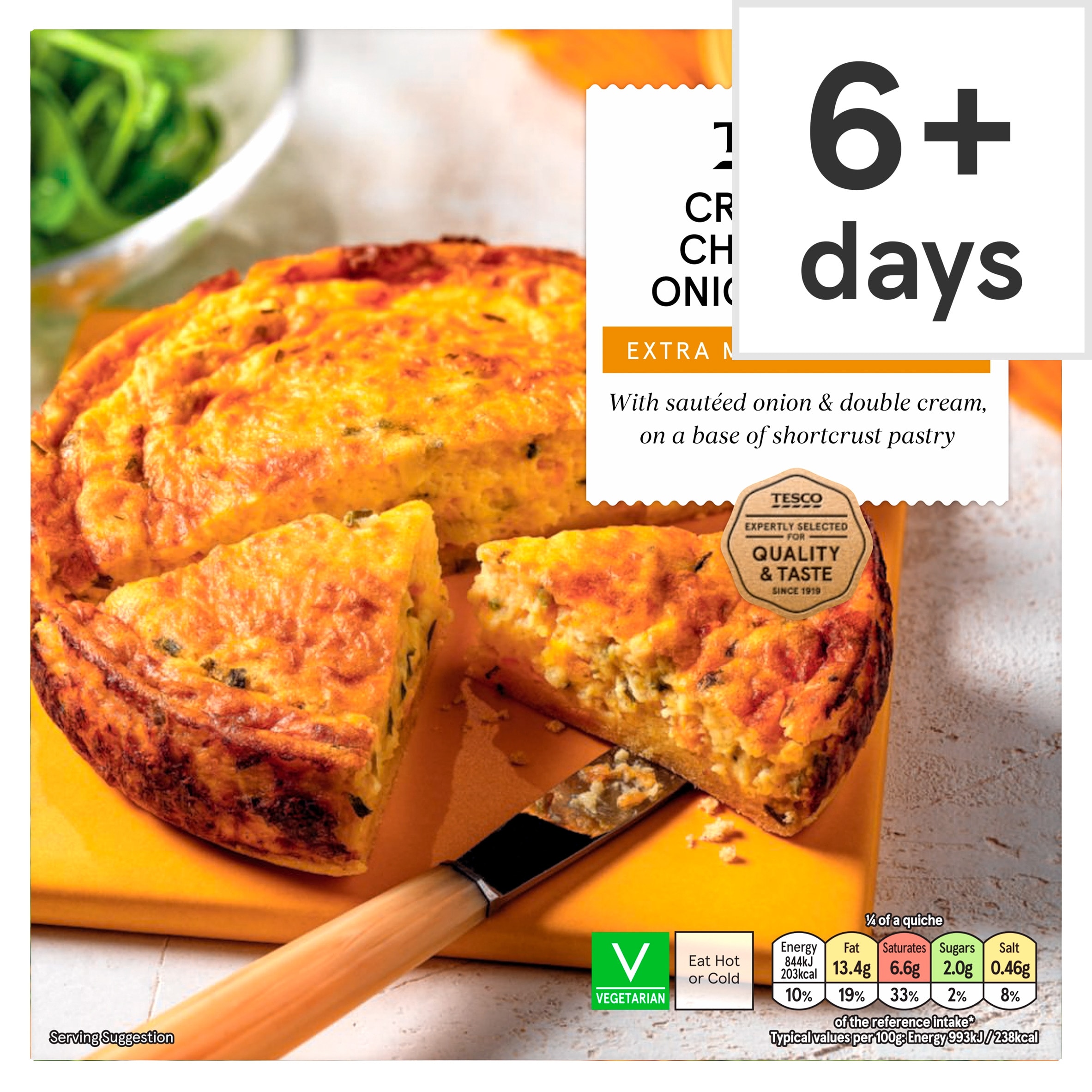 Tesco Extra Mature Cheddar & Onion Crustless Quiche 340g