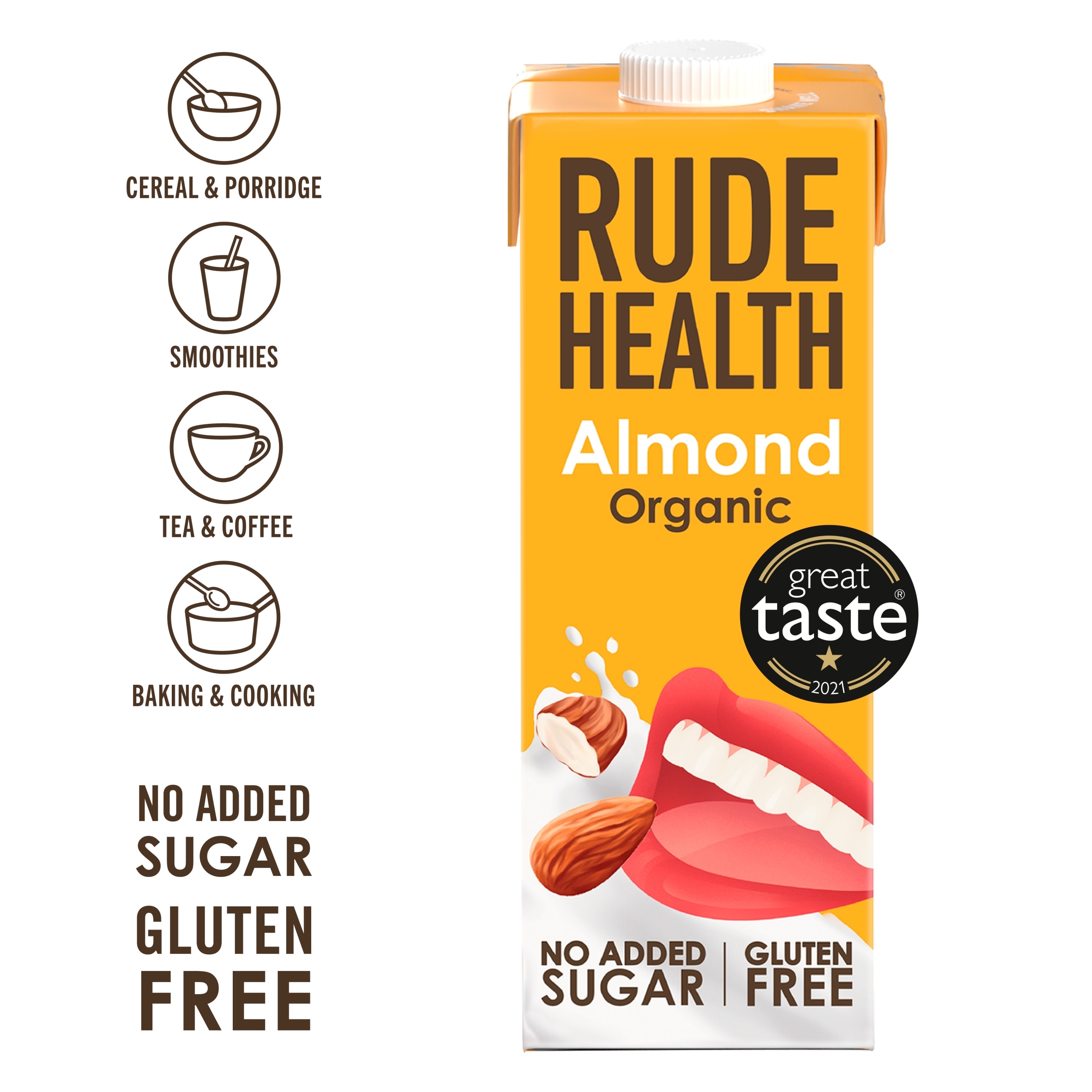 Rude Health Organic Almond Longlife Dairy Free Drink 1L thumbnail 2