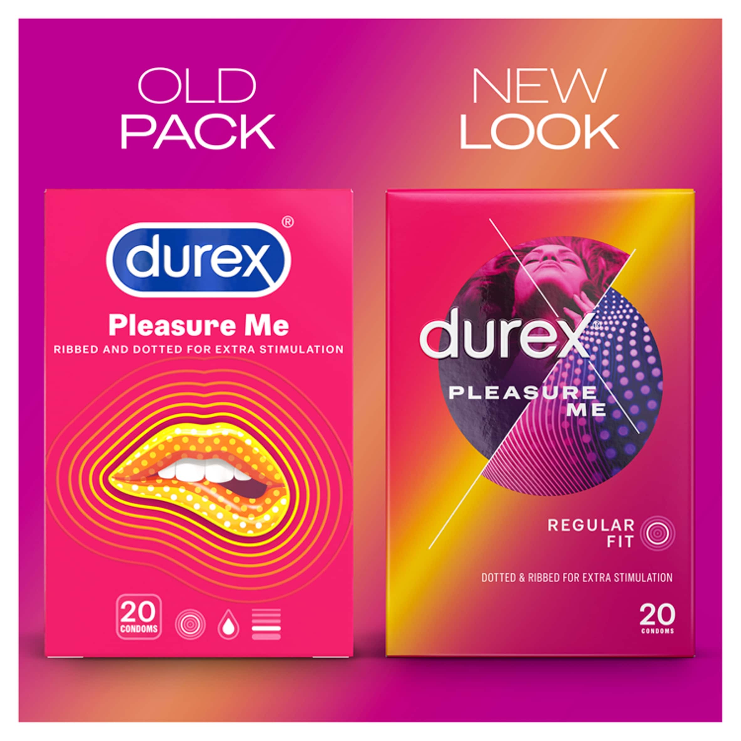 Durex Pleasure Me Condoms Ribbed & Dotted Regular Fit 20 Pack thumbnail 2