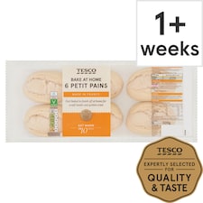 Tesco Bake at Home Part Baked Mini White Rolls 6 Pack
