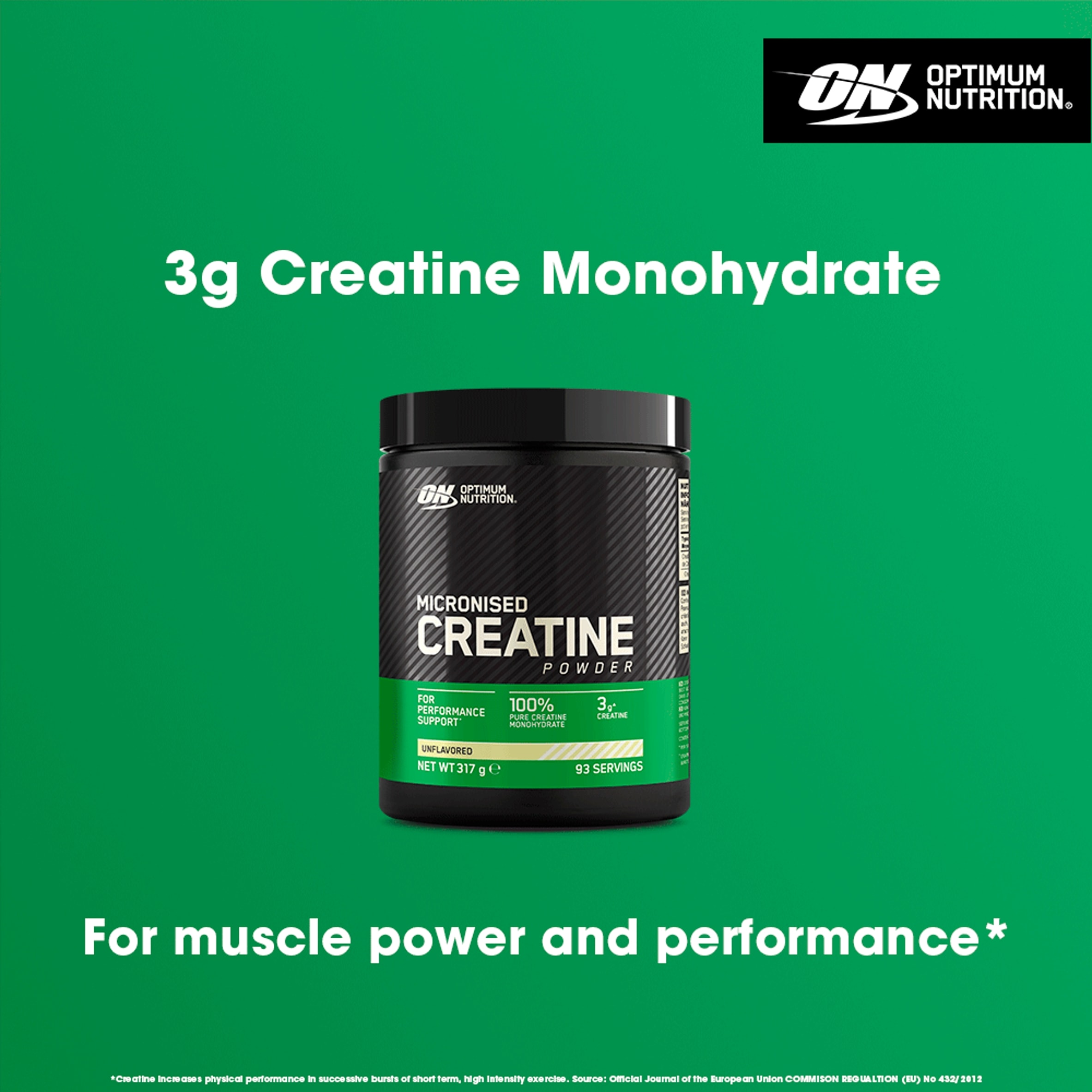 Optimum Nutrition Micronised Creatine Powder - UnFlavoured 317g thumbnail 2