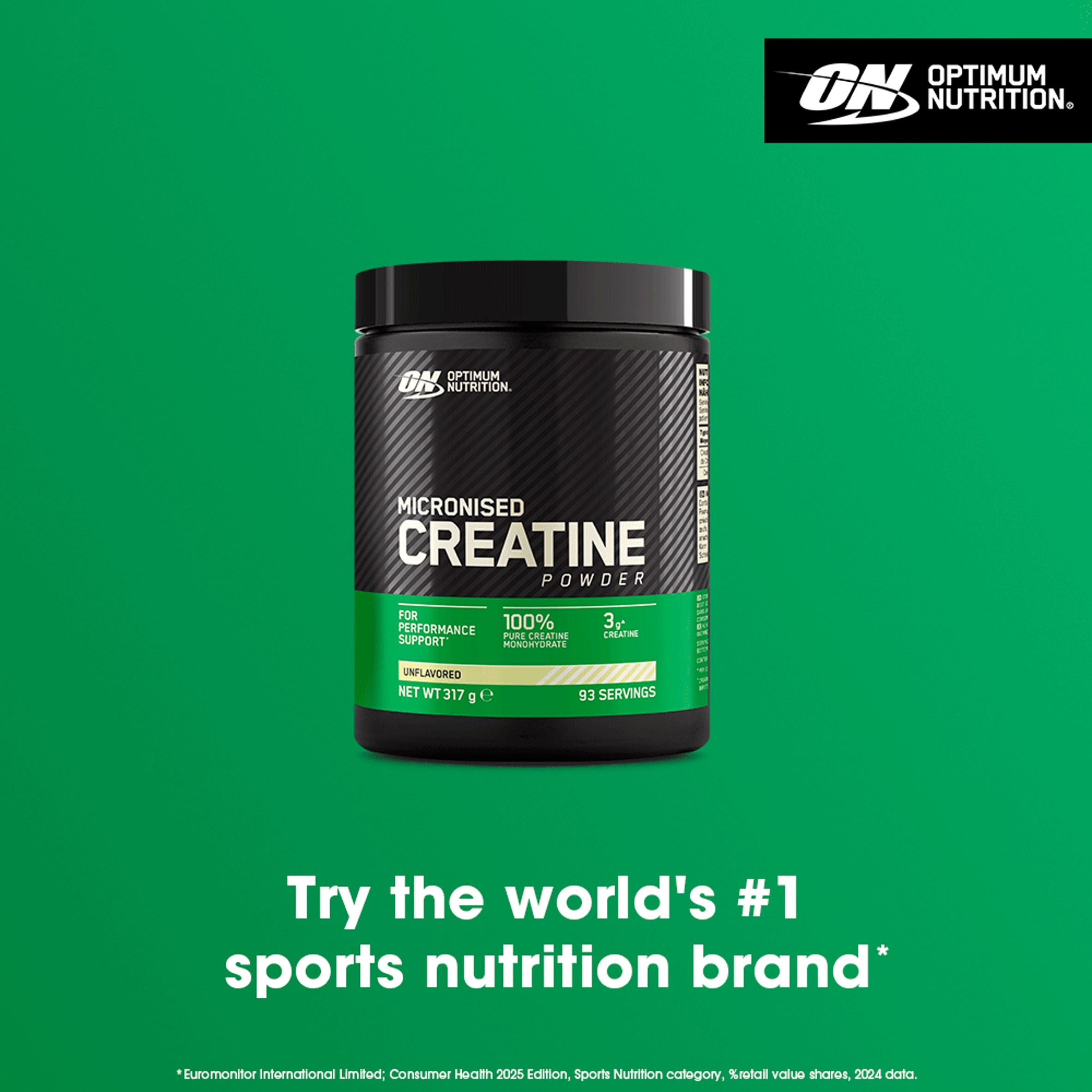 Optimum Nutrition Micronised Creatine Powder - UnFlavoured 317g thumbnail 3
