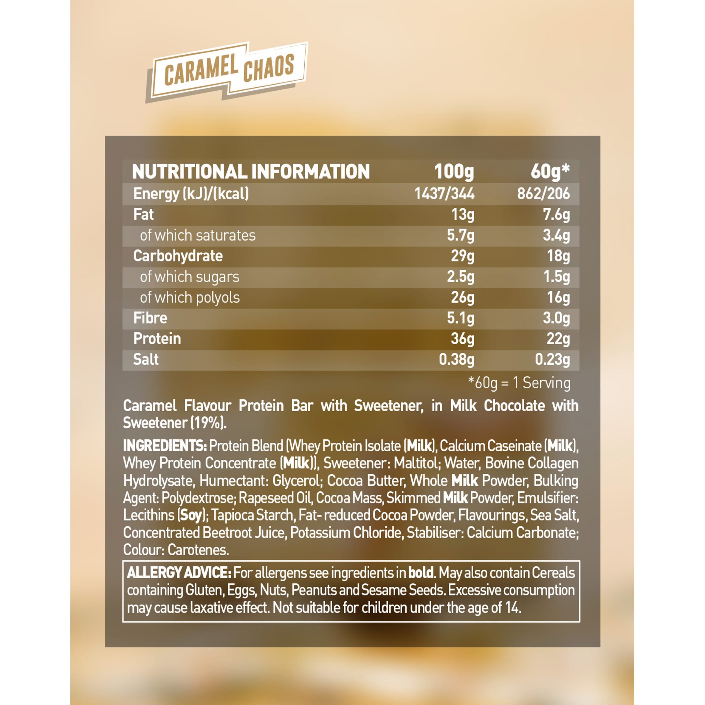 Grenade Carb Killa Protein Bar - Caramel Chaos 60g thumbnail 5