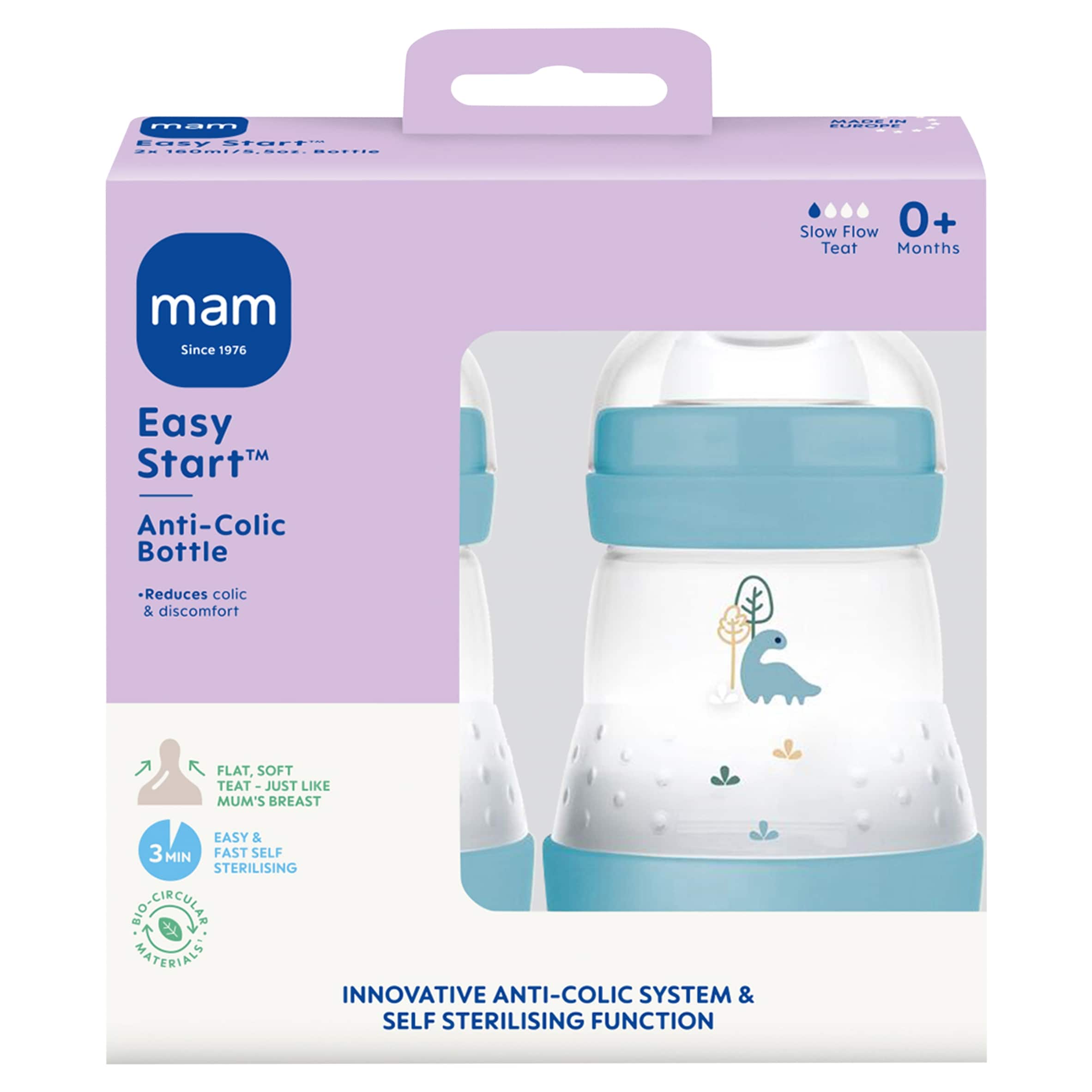 Mam Easy Start Anti-Colic Bottle 0+ Months 2 x 160ml