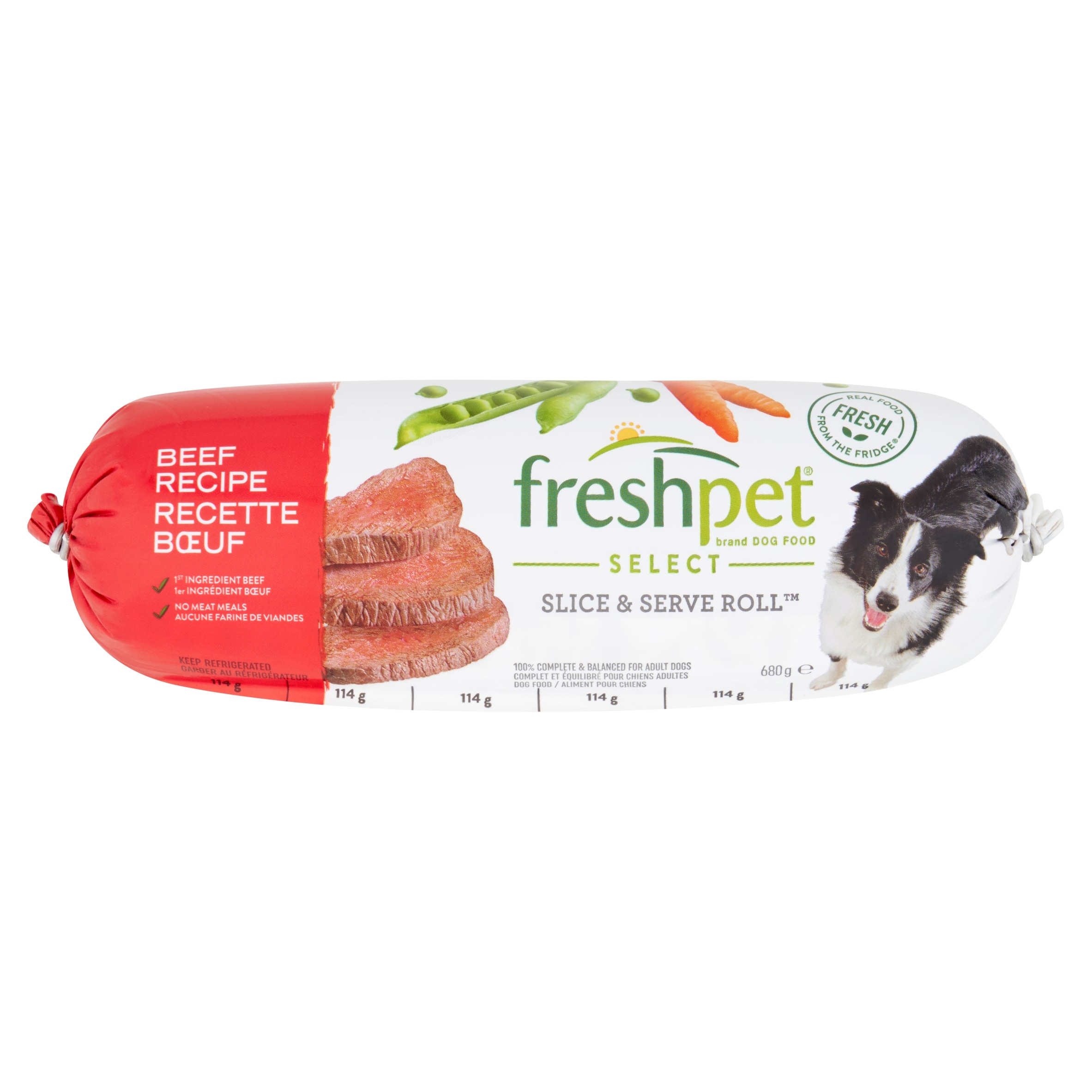 Freshpet Chunky Beef with Carrots & Peas Fresh Dog Food Roll 680g
