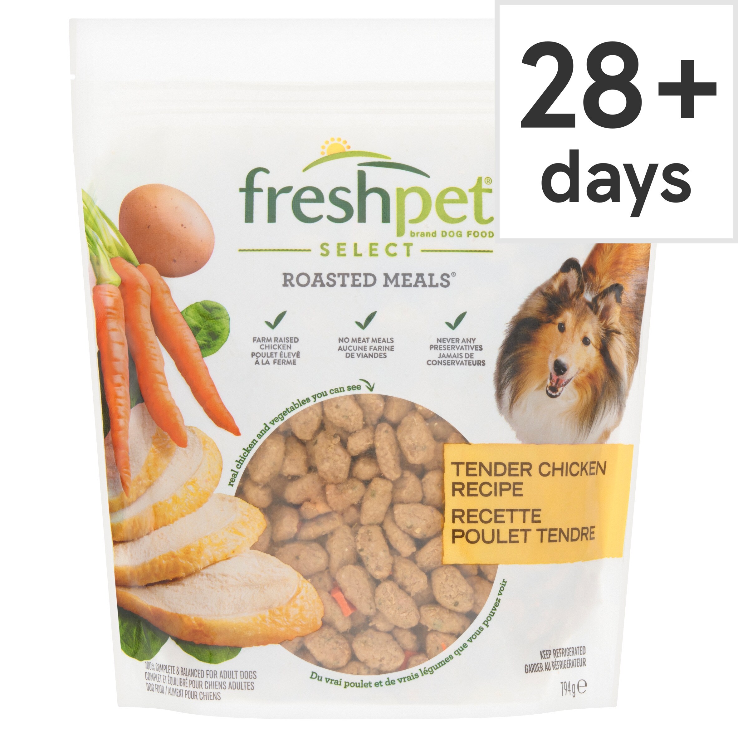 Freshpet Tender Roasted Chicken with Garden Vegetables Fresh Dog Food 794g