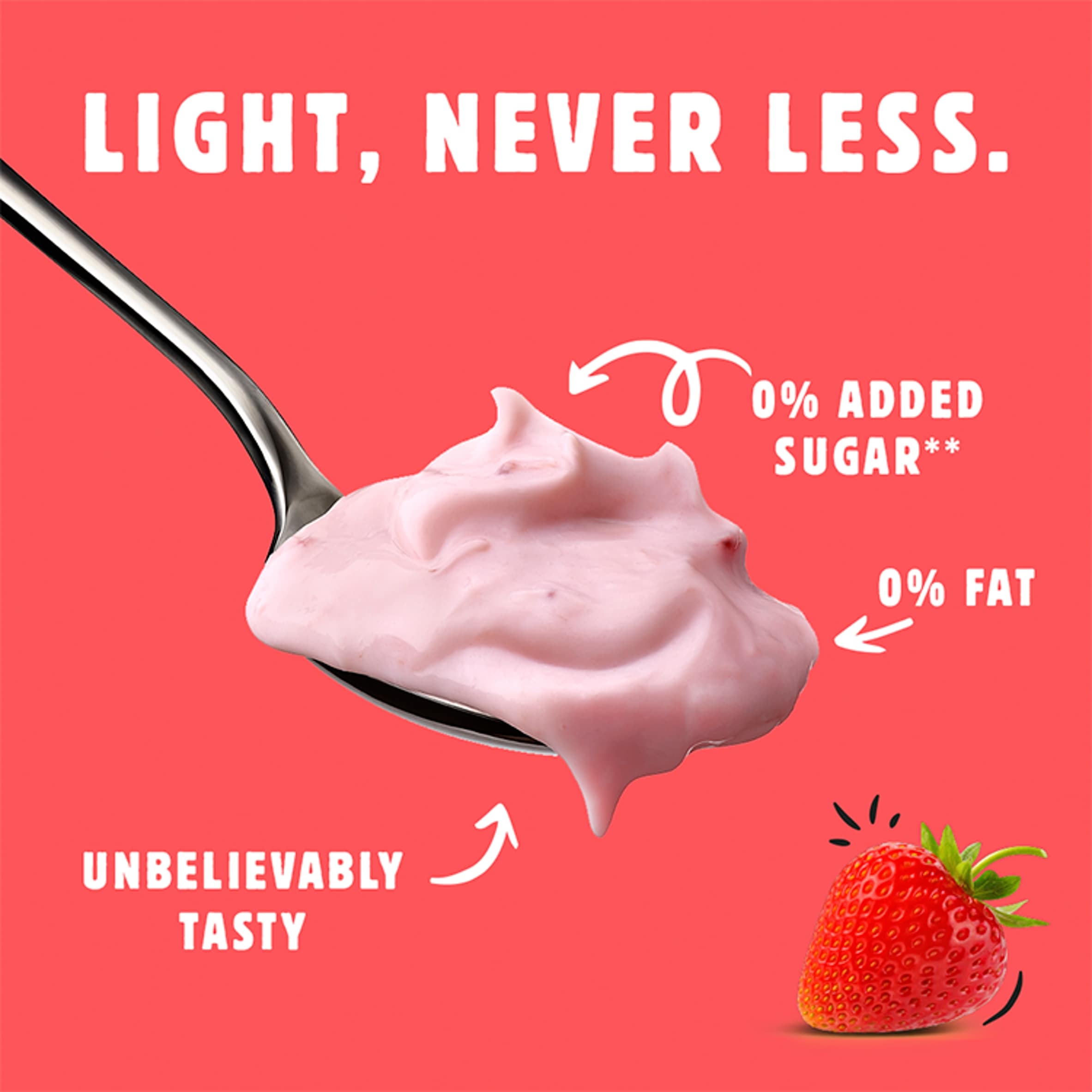 Light & Free Strawberry Greek Style Fat Free Yoghurt 4x115g thumbnail 2