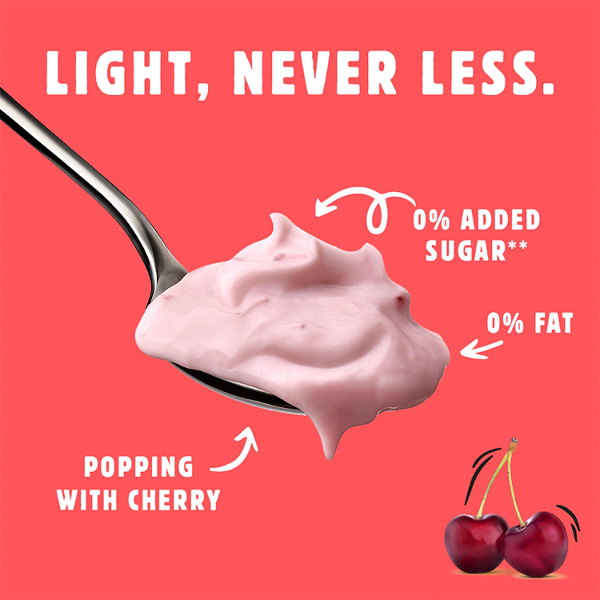 Light & Free Cherry Greek Style Fat Free Yoghurt 4x115g thumbnail 2