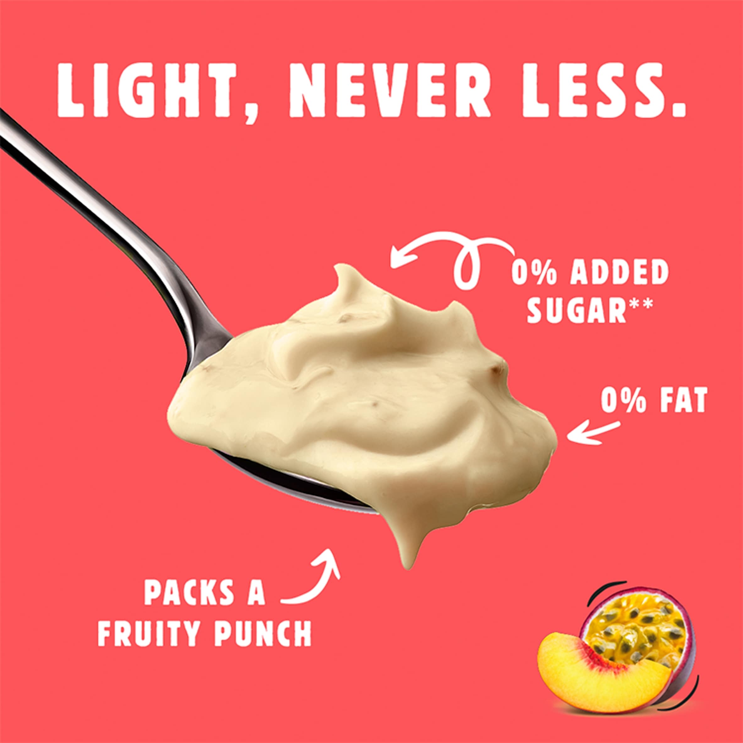 Light & Free Peach Greek Style Fat Free Yoghurt 4x115g thumbnail 2