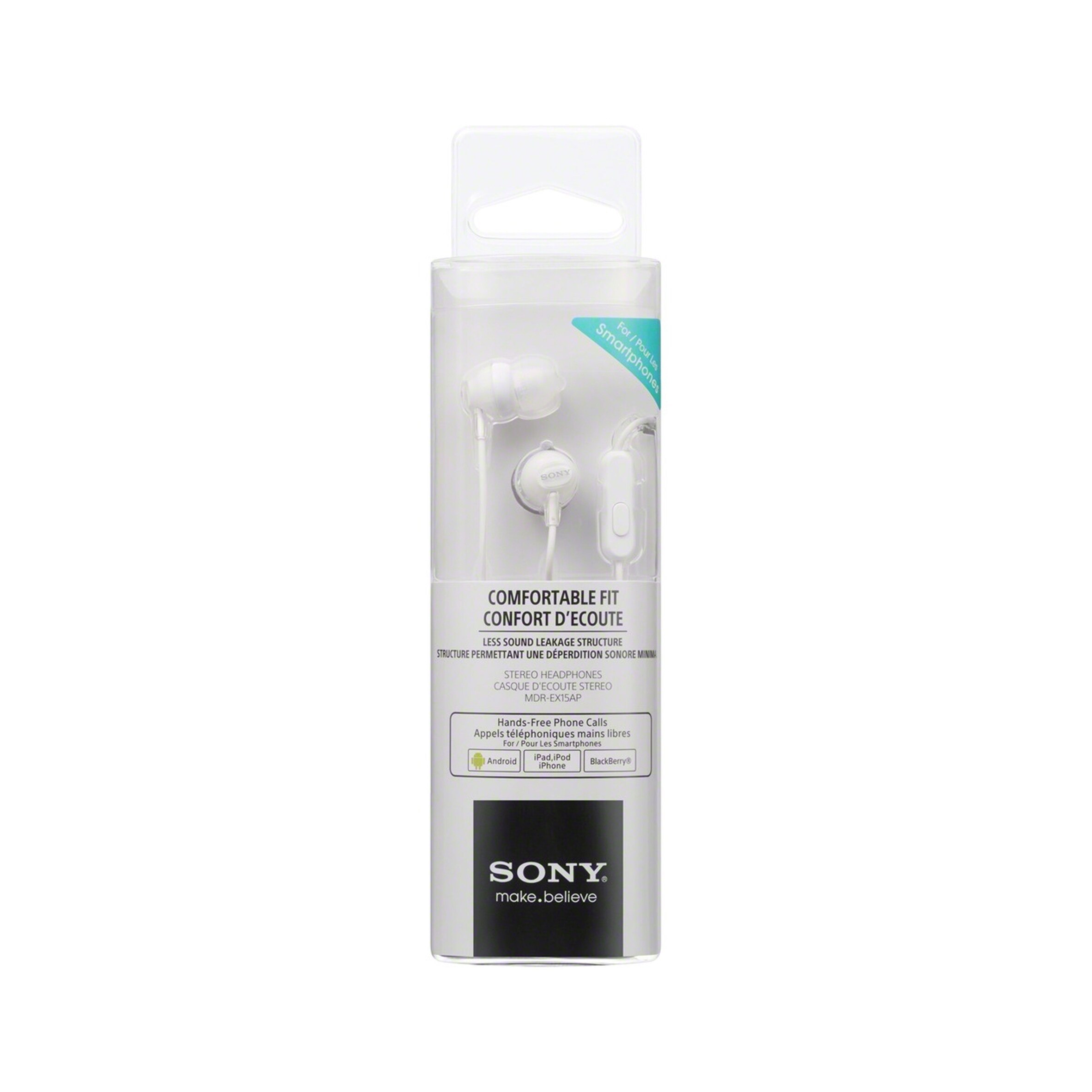 Sony MDR-EX15AP Wired In Ear Headphones White thumbnail 2