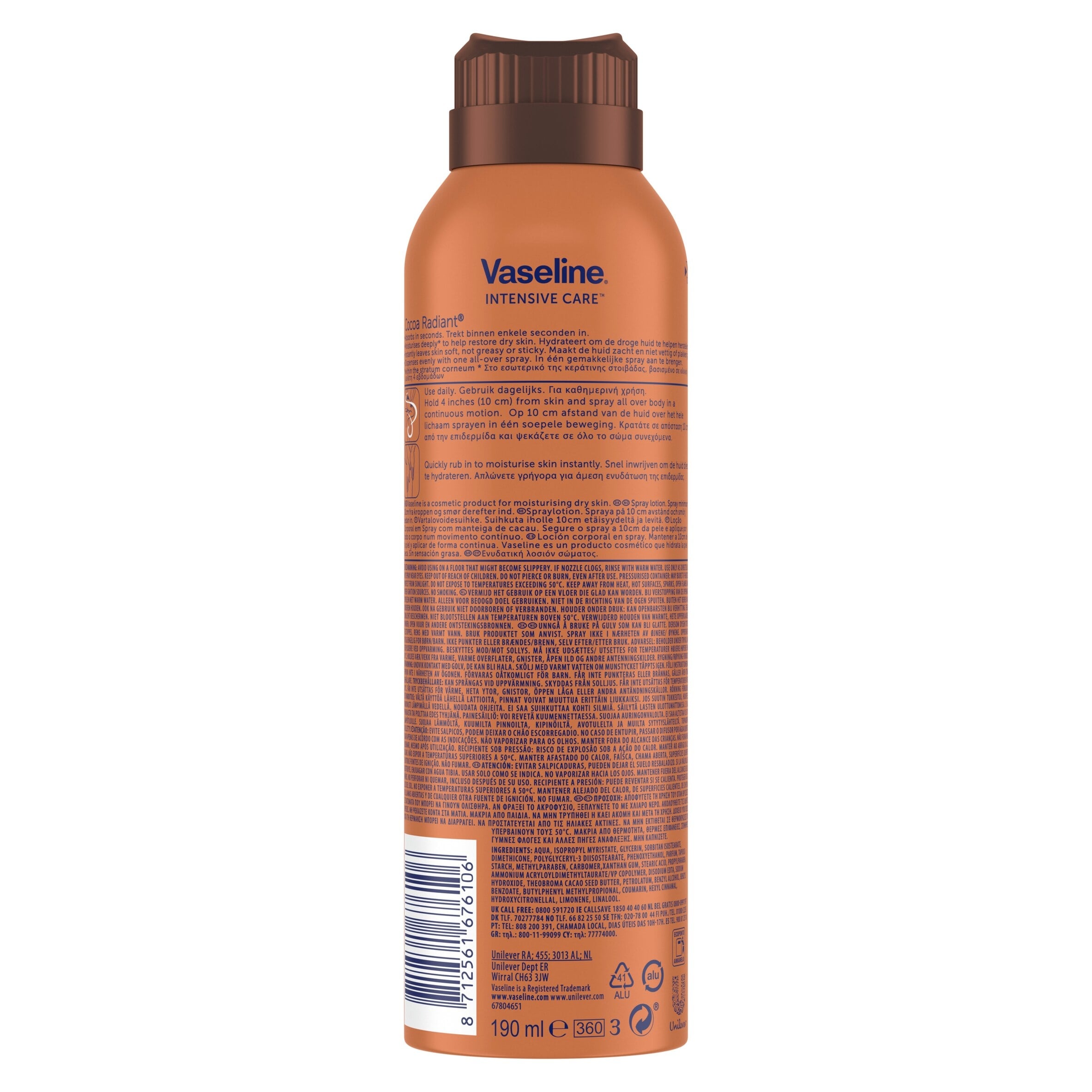 Vaseline Cocoa Radiant Spray & Go 190ml thumbnail 2