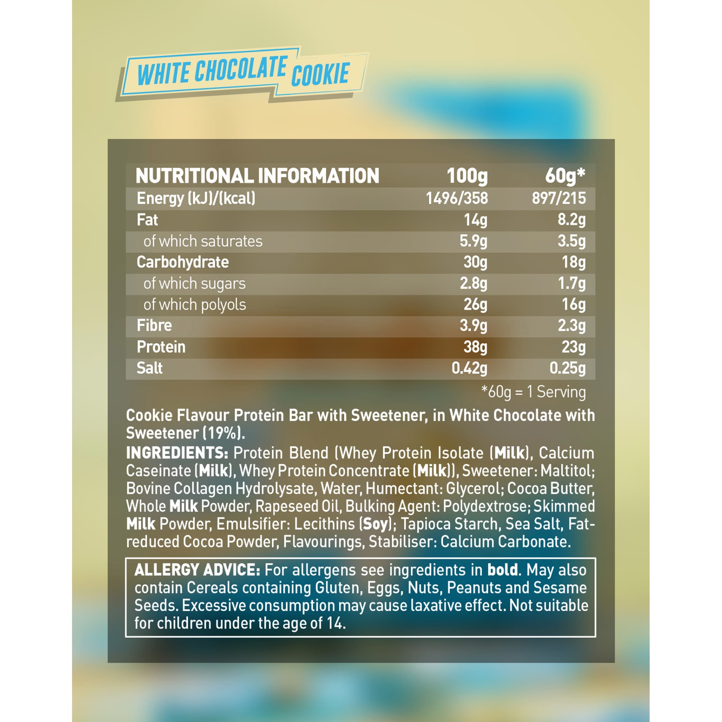Grenade Carb Killa Protein Bar - White Chocolate Cookie 60g thumbnail 4