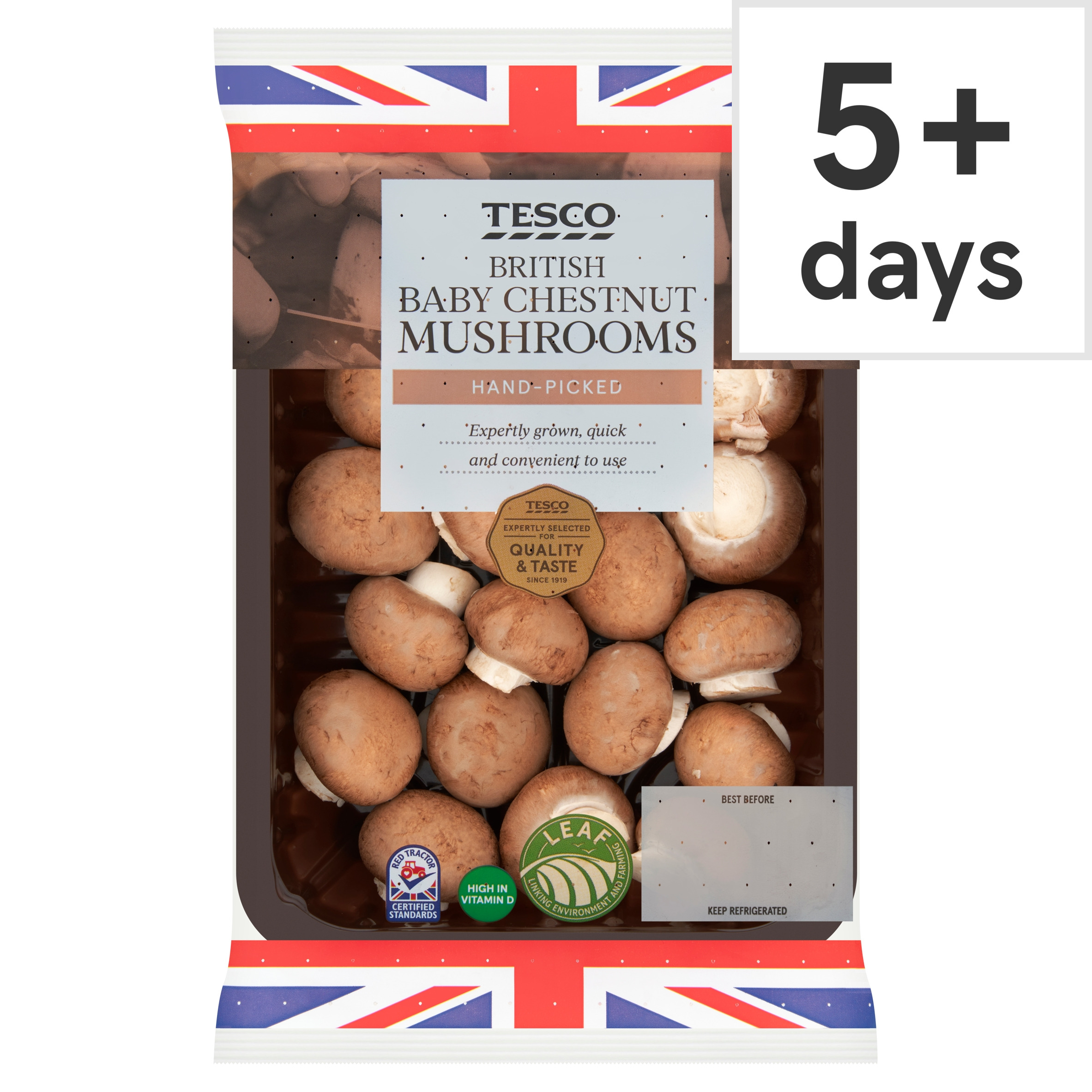 Tesco British Baby Chestnut Mushrooms 150g
