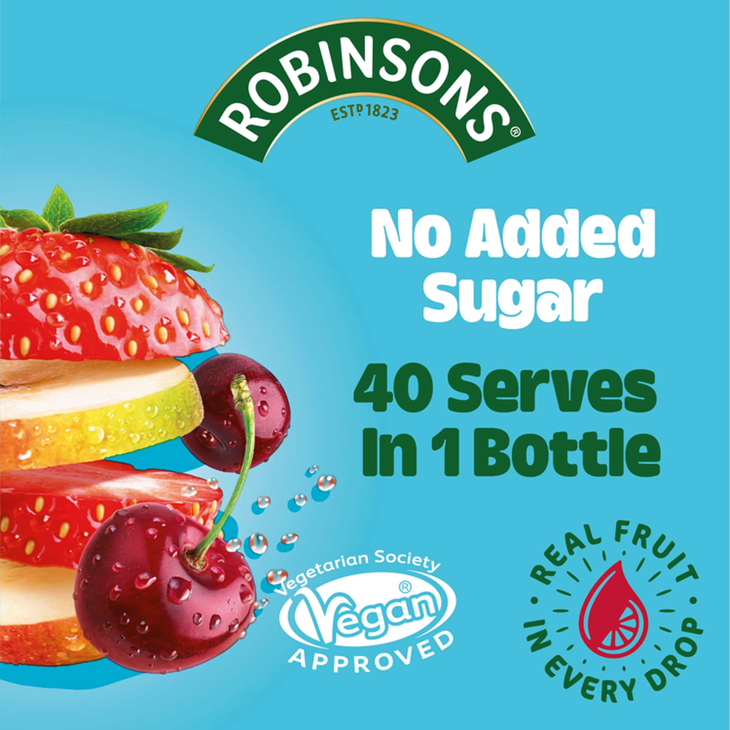 Robinsons Summer Fruit No Added Sugar Squash 2L thumbnail 2