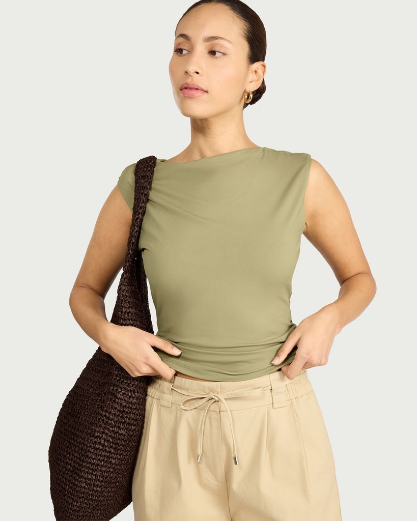 F&F Polyamide Sleeveless Top in Olive