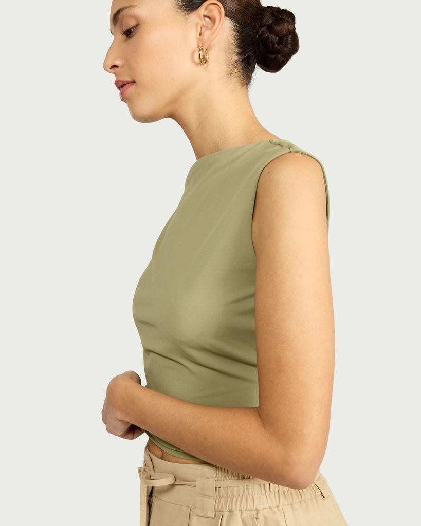 F&F Polyamide Sleeveless Top in Olive thumbnail 2