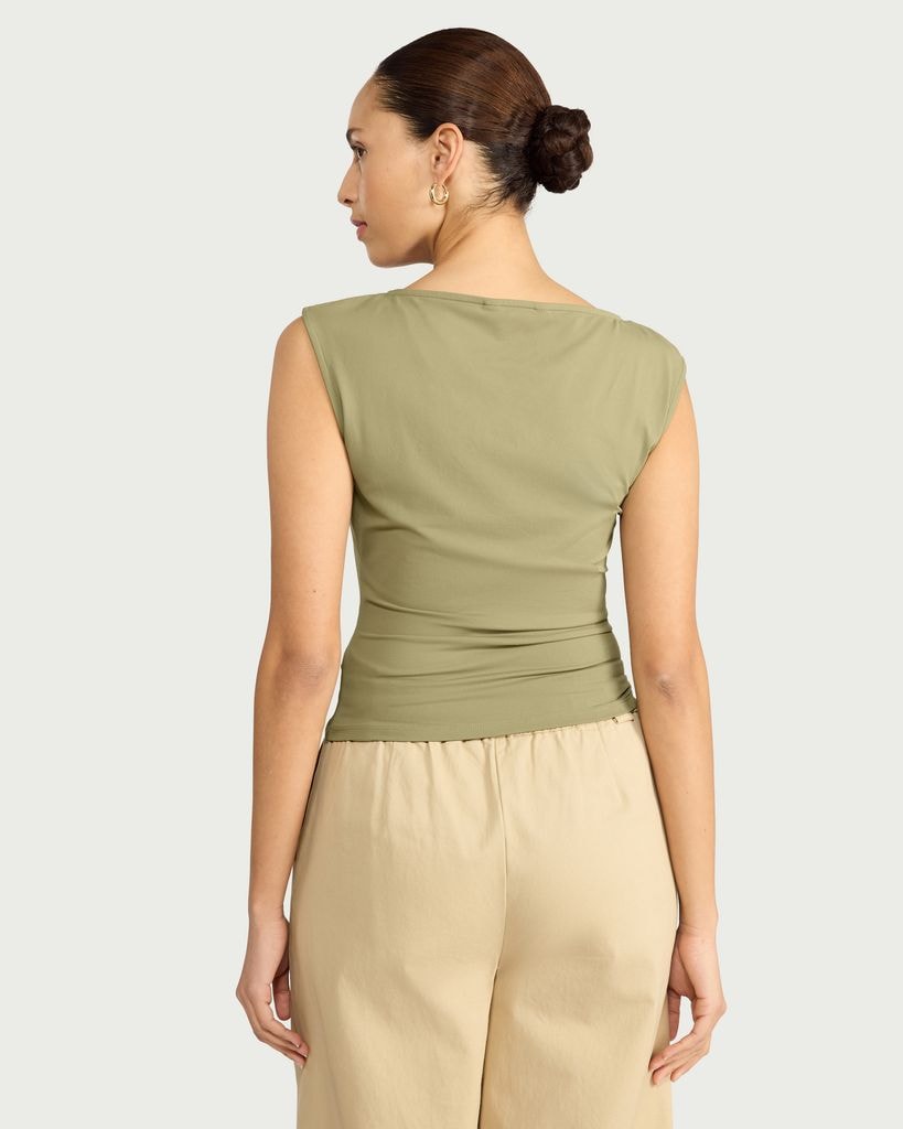 F&F Polyamide Sleeveless Top in Olive thumbnail 3
