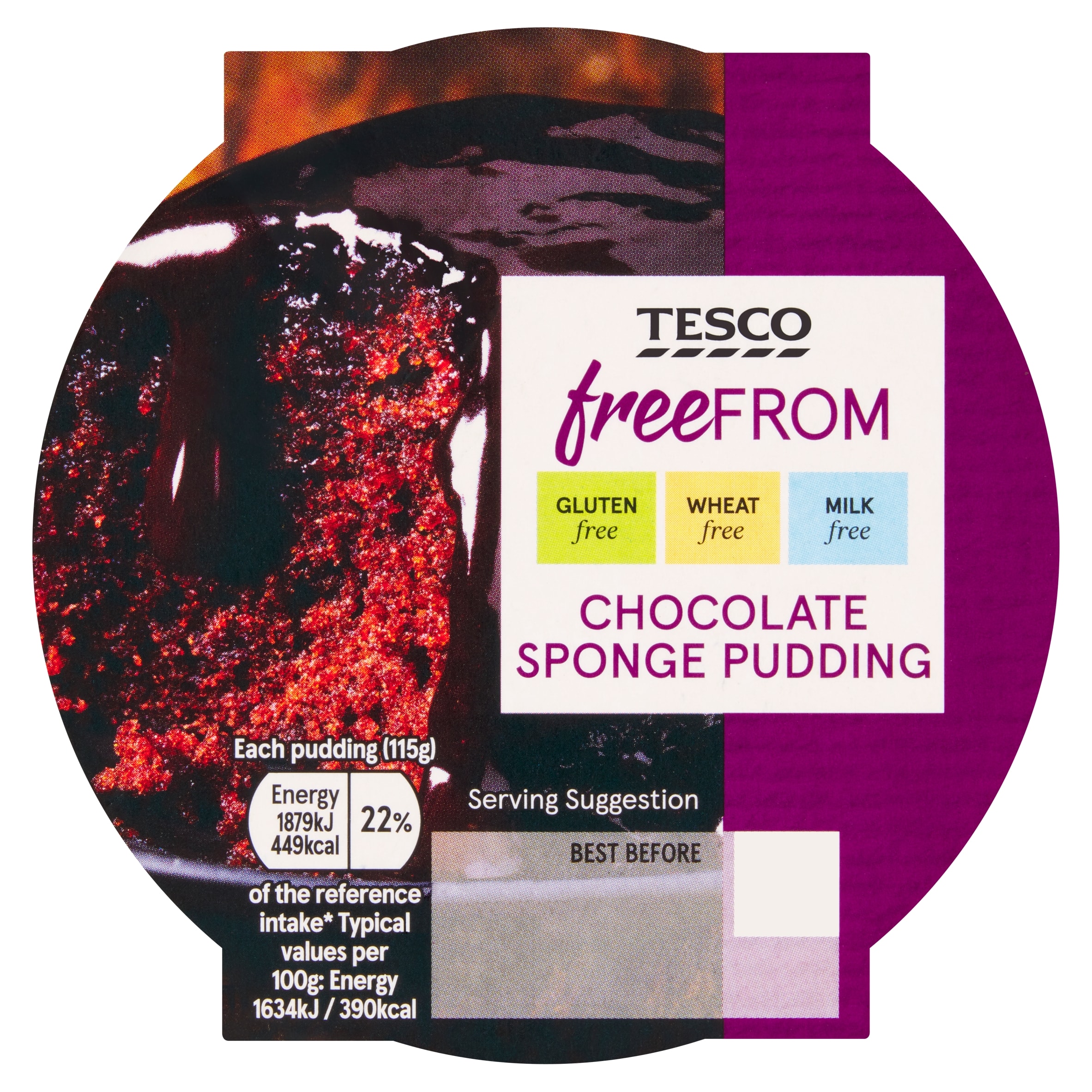 Tesco Free From Chocolate Sponge 115G