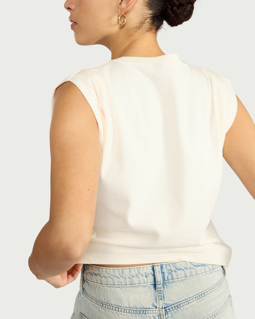 F&F Pure Cotton Sleeveless Top in White thumbnail 3