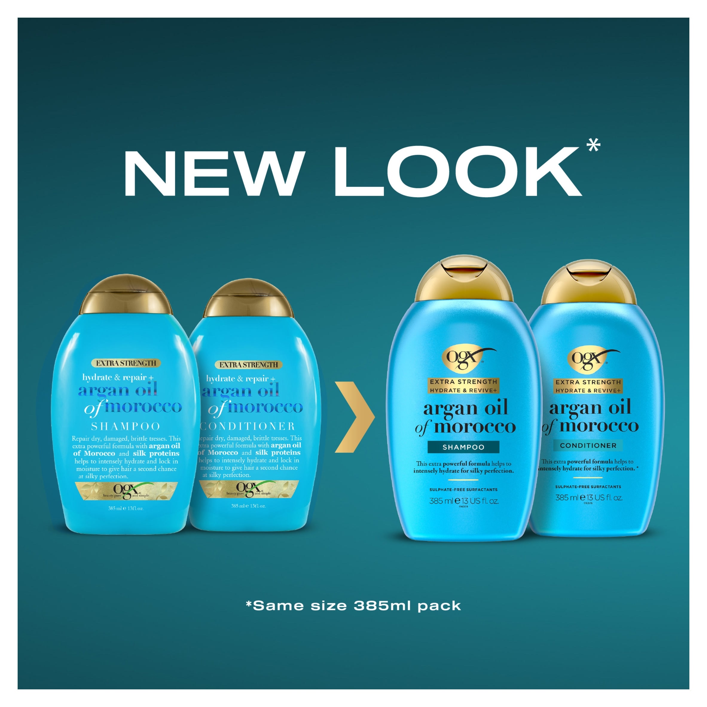 OGX Hydrate & Revive Argan Oil of Morocco Extra Strength Shampoo 385ml thumbnail 3