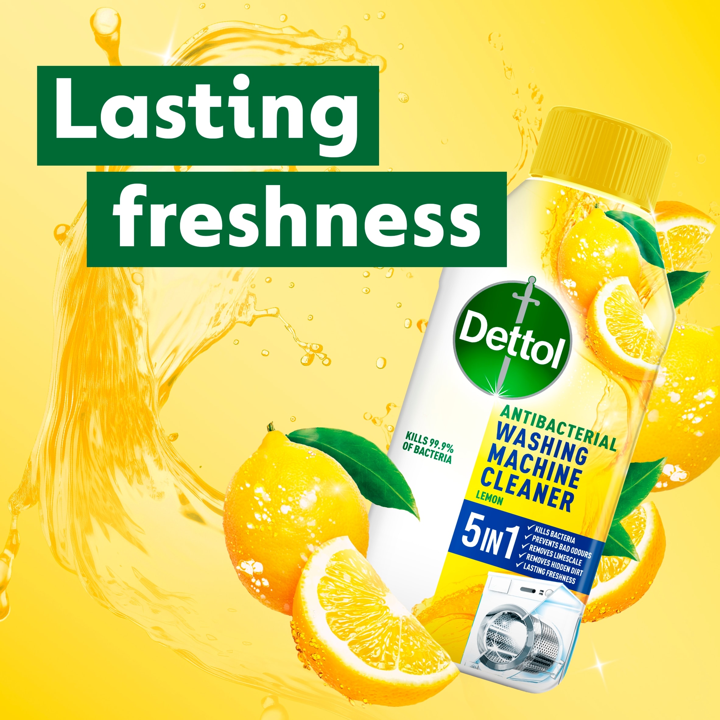 Dettol Antibacterial Limescale Washing Machine Cleaner Citrus 250ml thumbnail 2