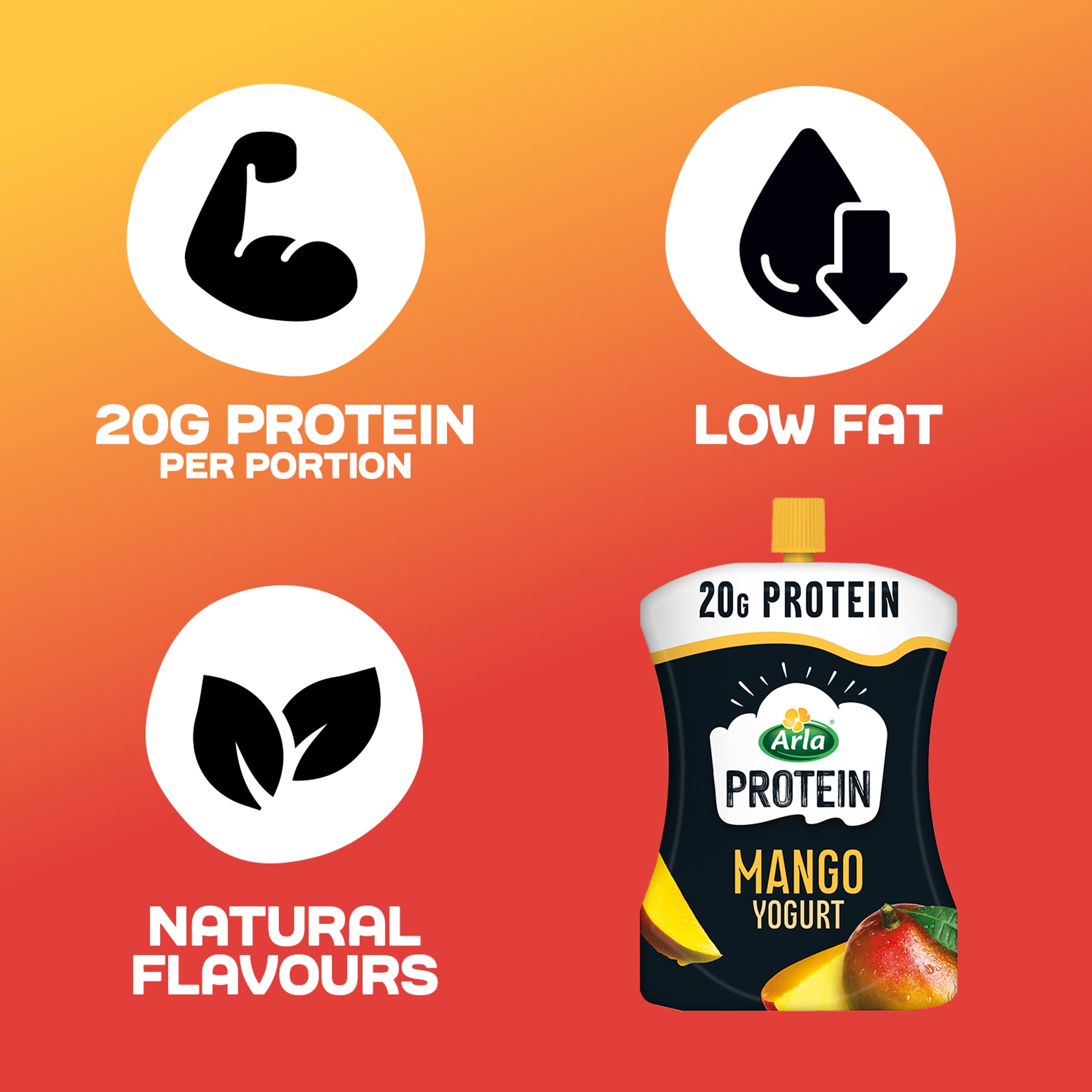 Arla Protein Mango Yogurt Pouch 200g thumbnail 2