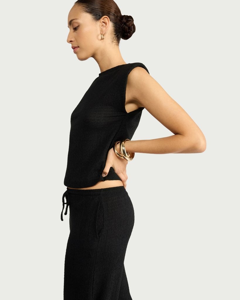 F&F Textured Sleeveless Co-ord Top in Black thumbnail 2