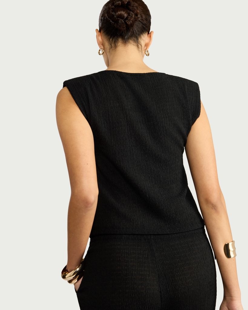 F&F Textured Sleeveless Co-ord Top in Black thumbnail 3