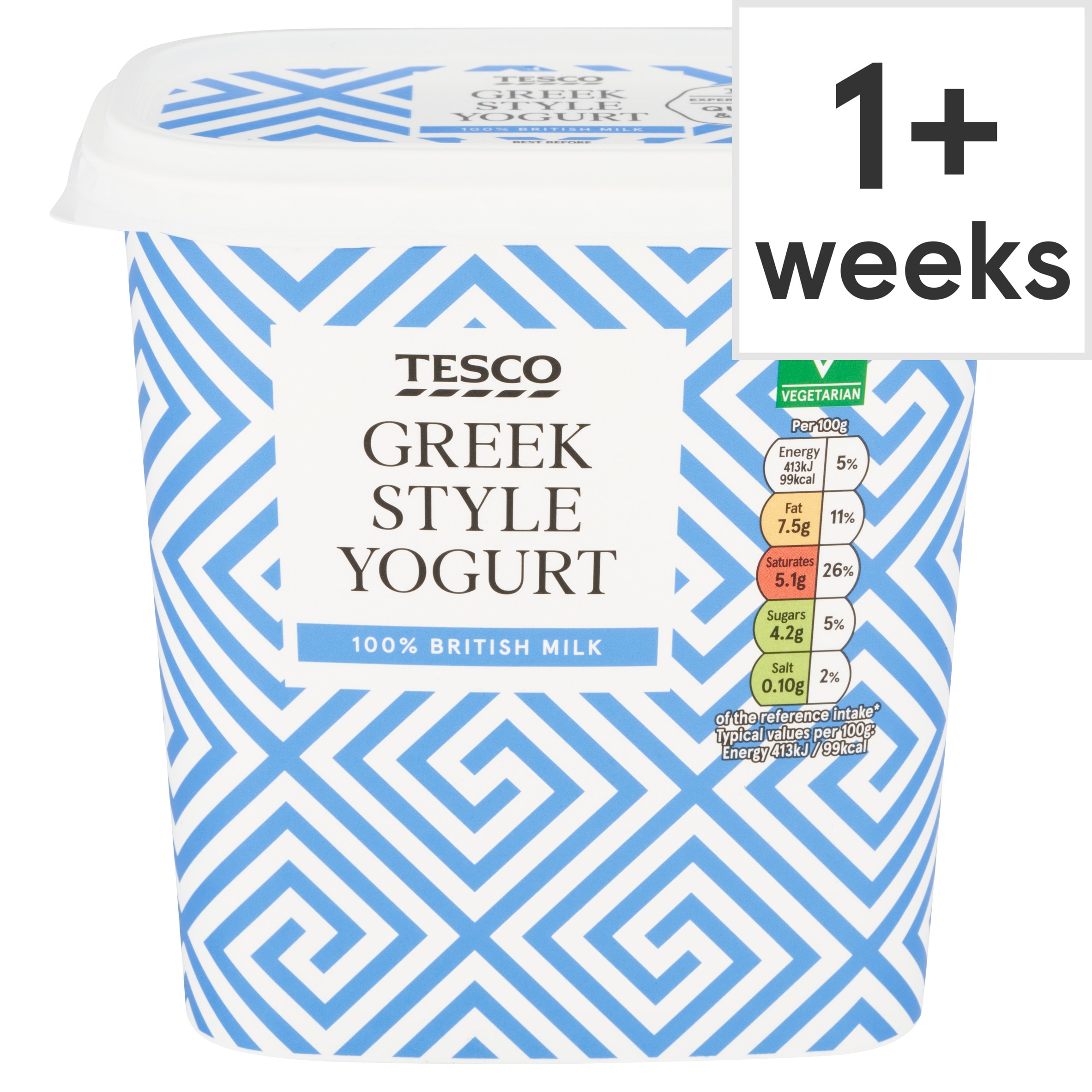 Tesco Greek Style Natural Yogurt 1Kg
