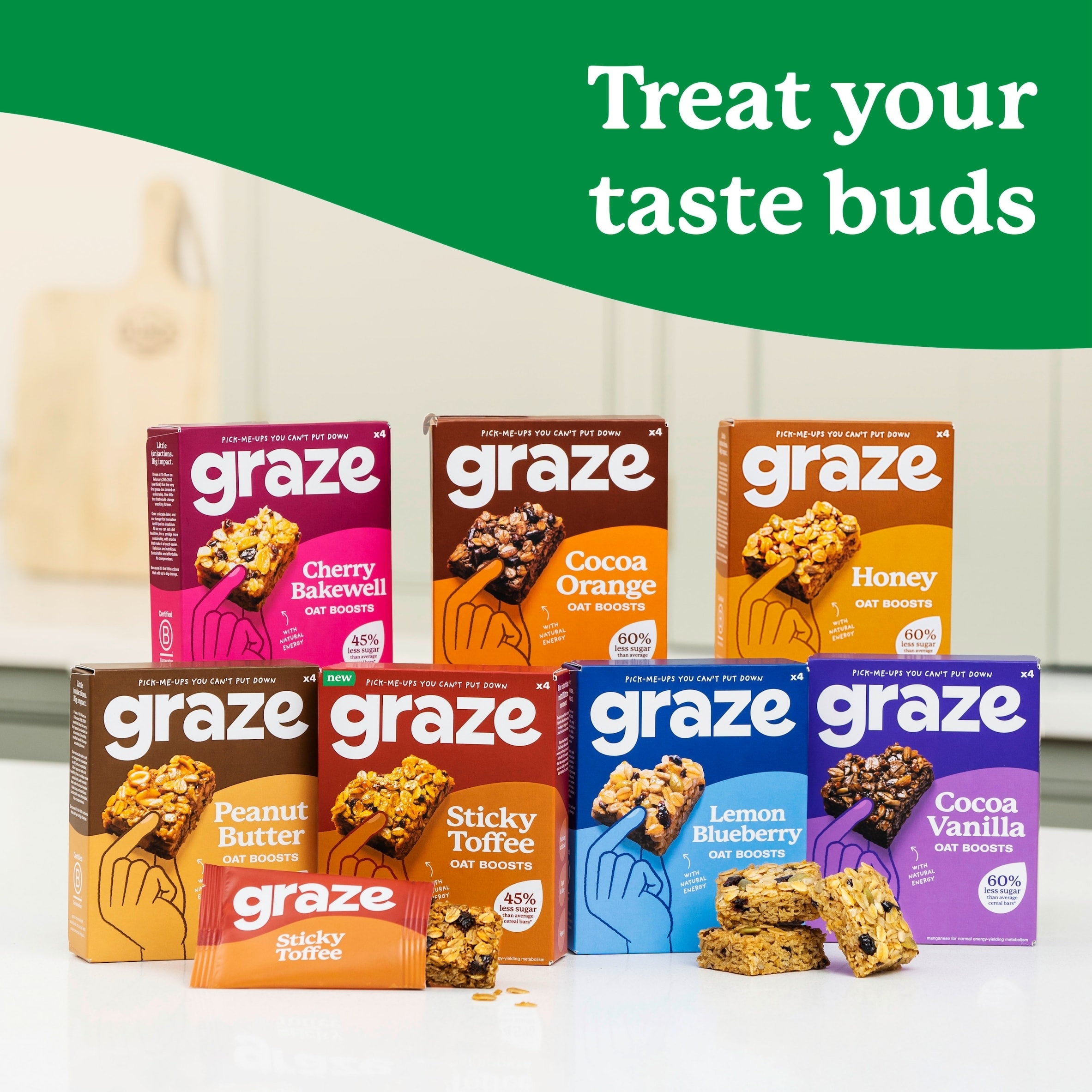 Graze Cocoa Vanilla Oat Boosts Flapjack Snack 4x30G thumbnail 4