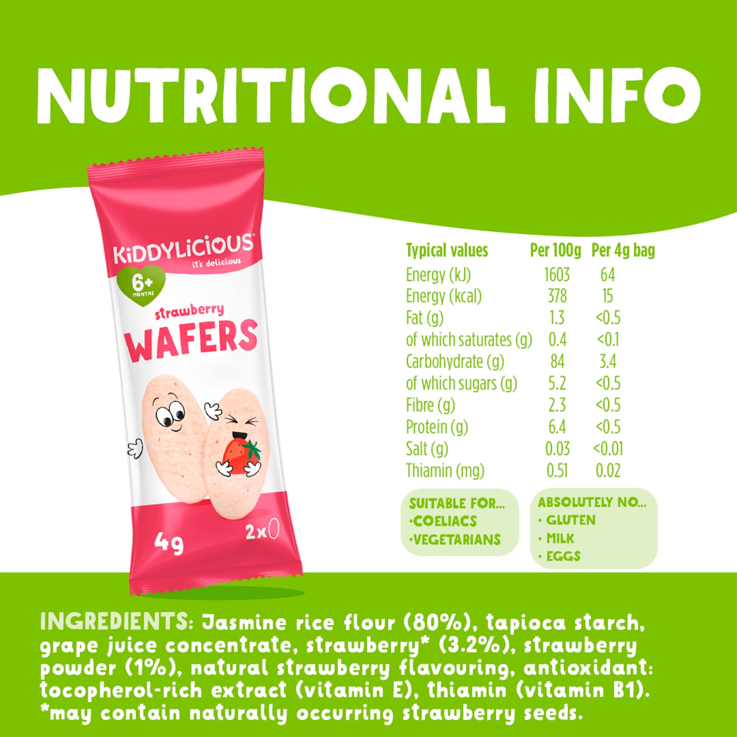 Kiddylicious Strawberry Wafer 10 X4 G thumbnail 3